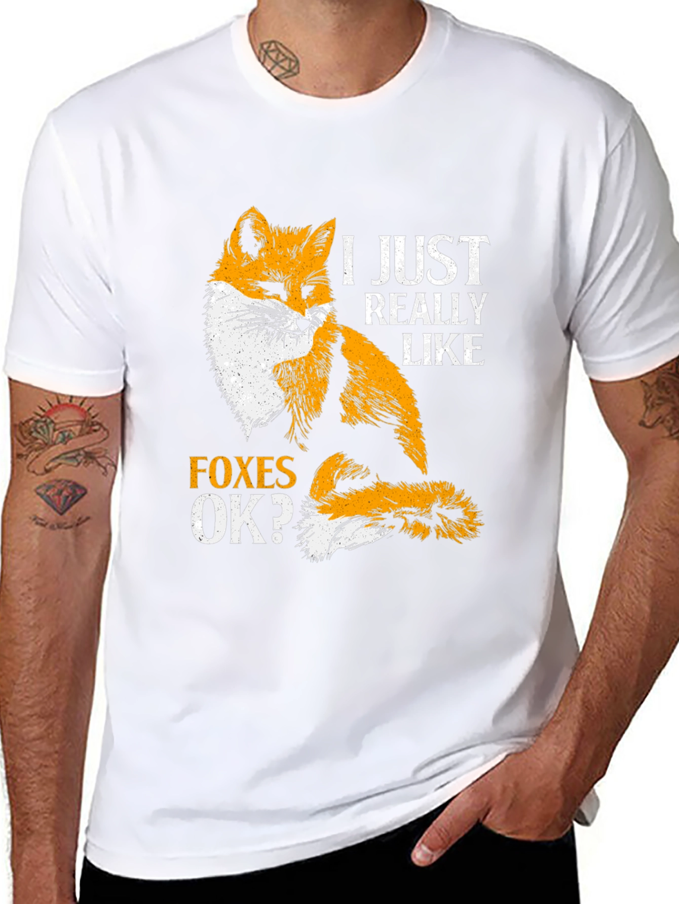 Black Fox Lover T-Shirt - I Just Really Like Foxes OK? view 8