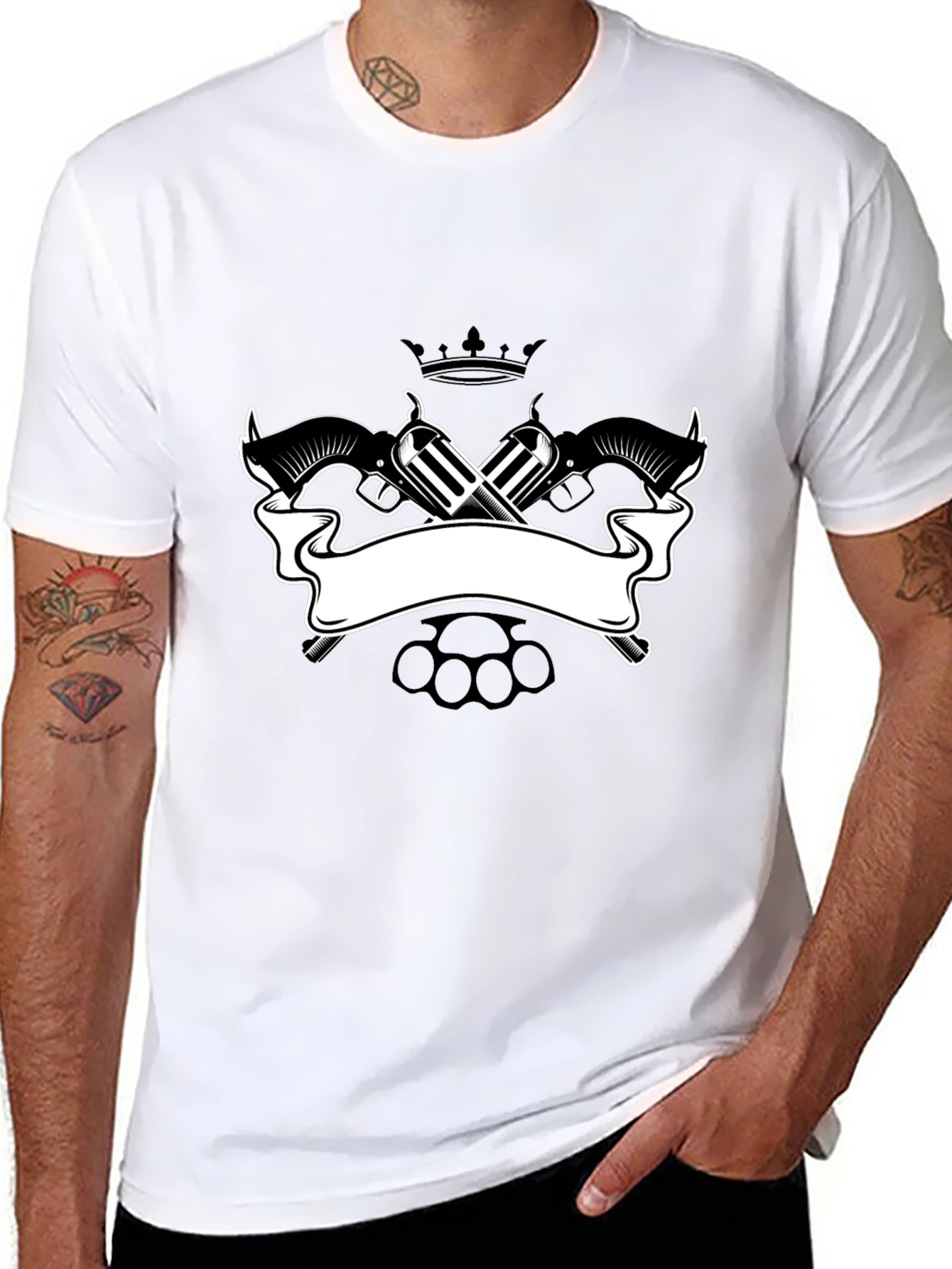 Black Revolver Crown Graphic Tee - Mens Black T-Shirt view 8
