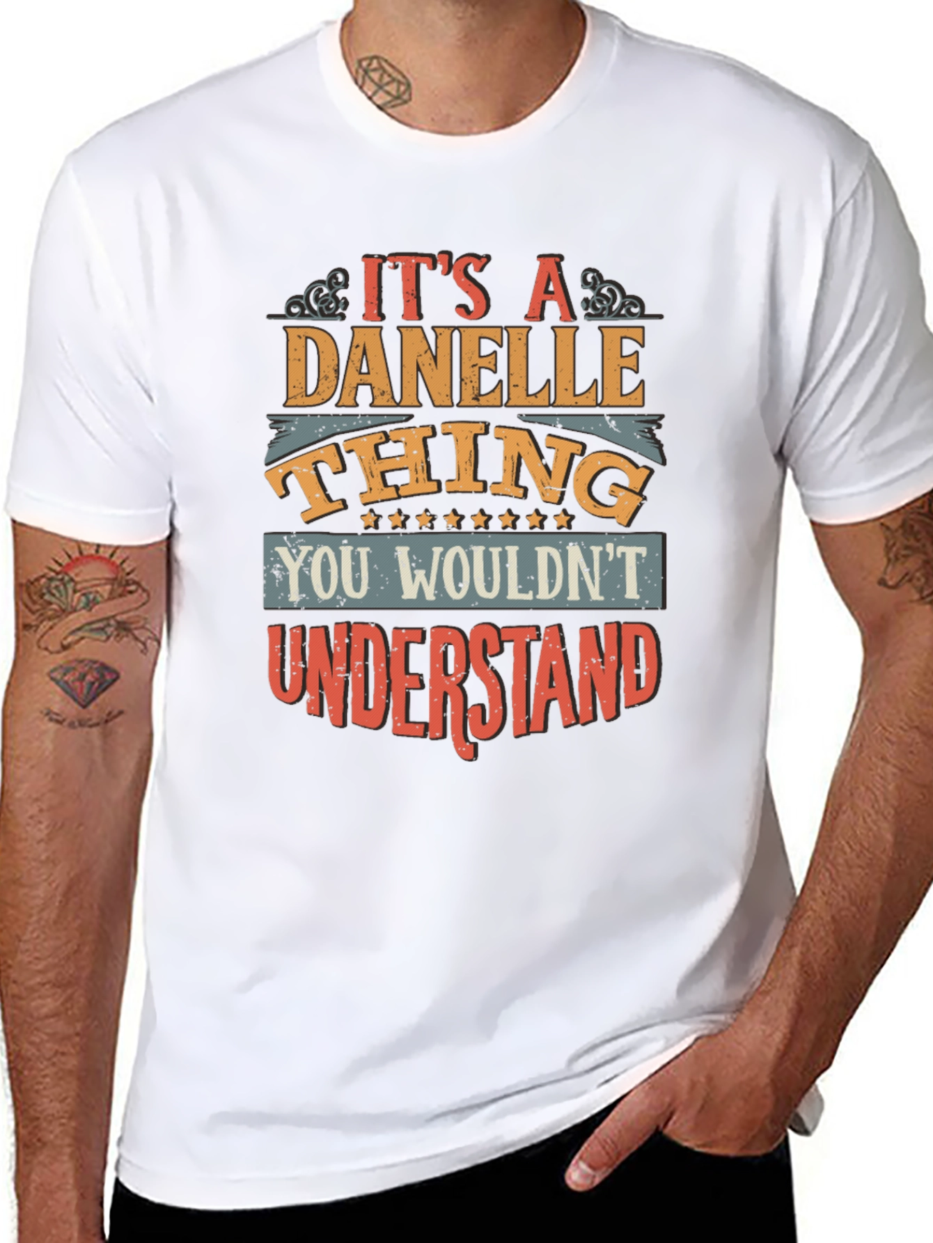 Black Danelle Thing Graphic T-Shirt - Unique Name Tee view 8