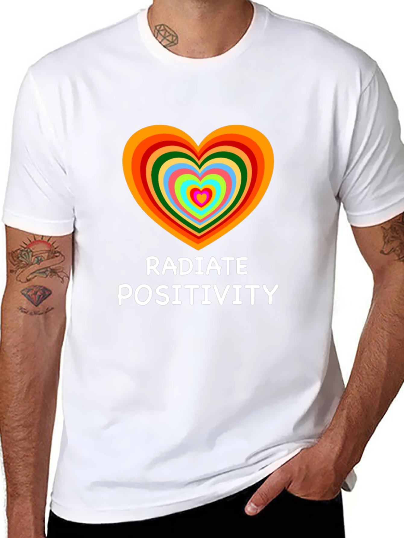 Radiate Positivity Heart Graphic T-Shirt - 8