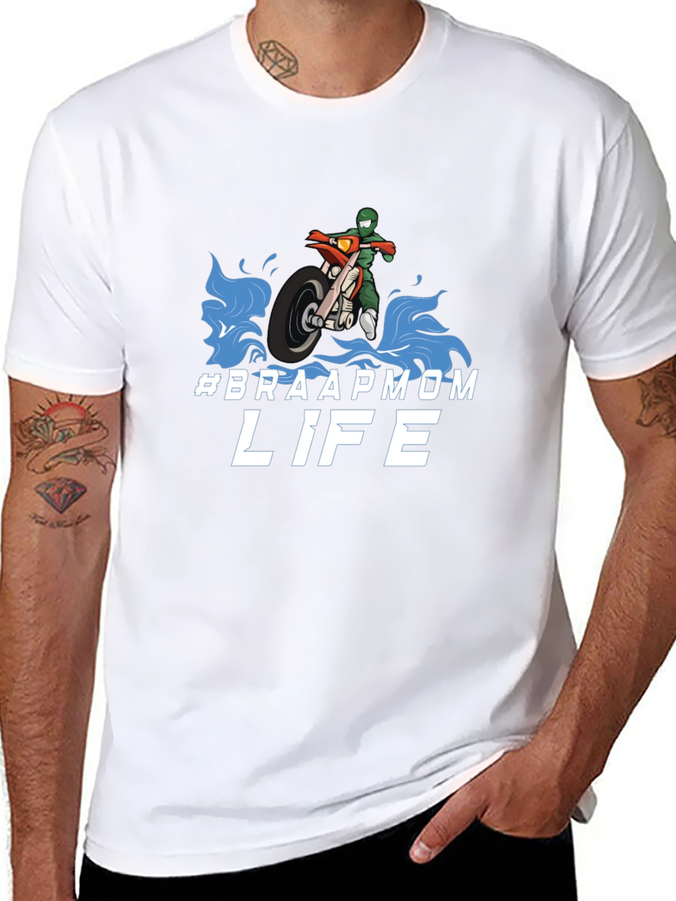 Black #Braapmom Life T-Shirt - Motocross Mom Tee view 8