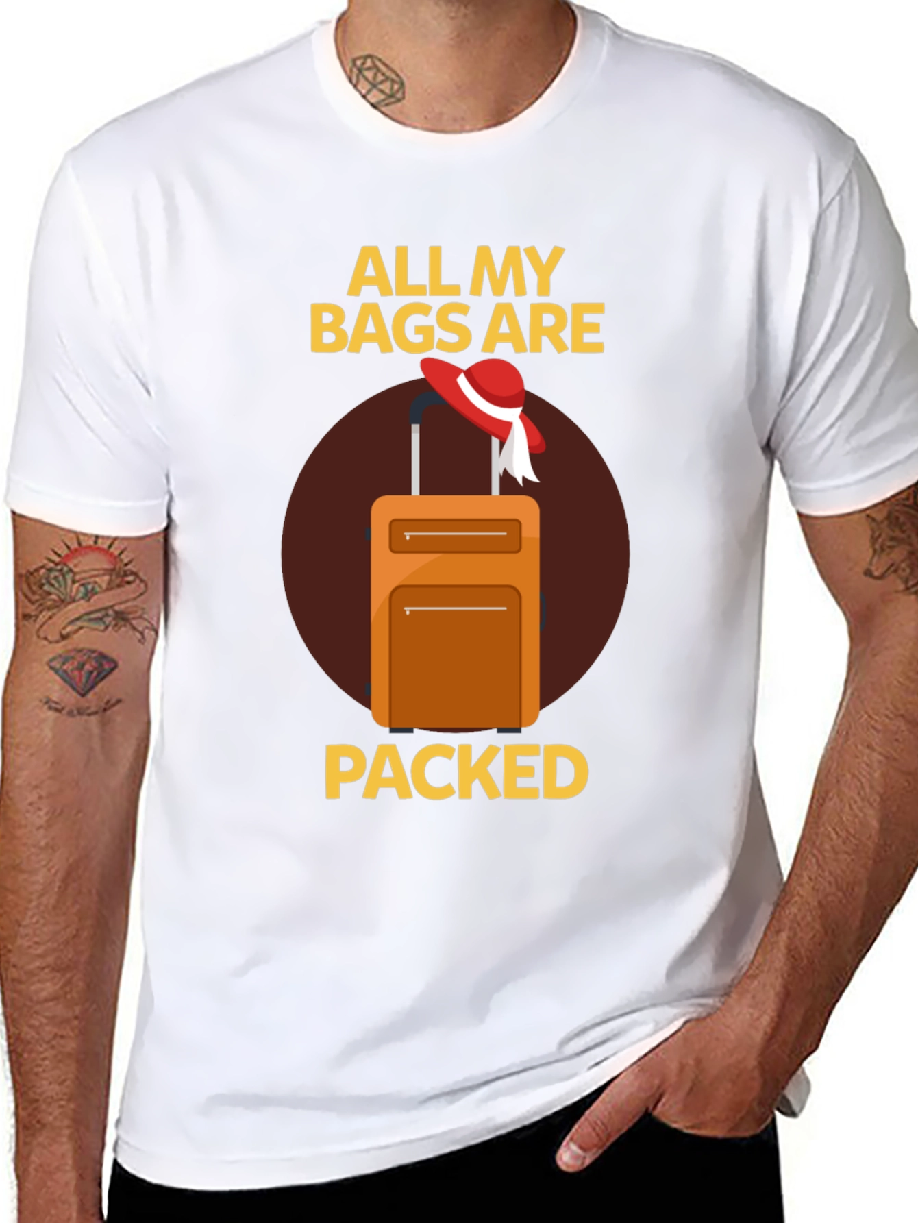 Black All My Bags Are Packed T-Shirt - Travel Ready! view 8