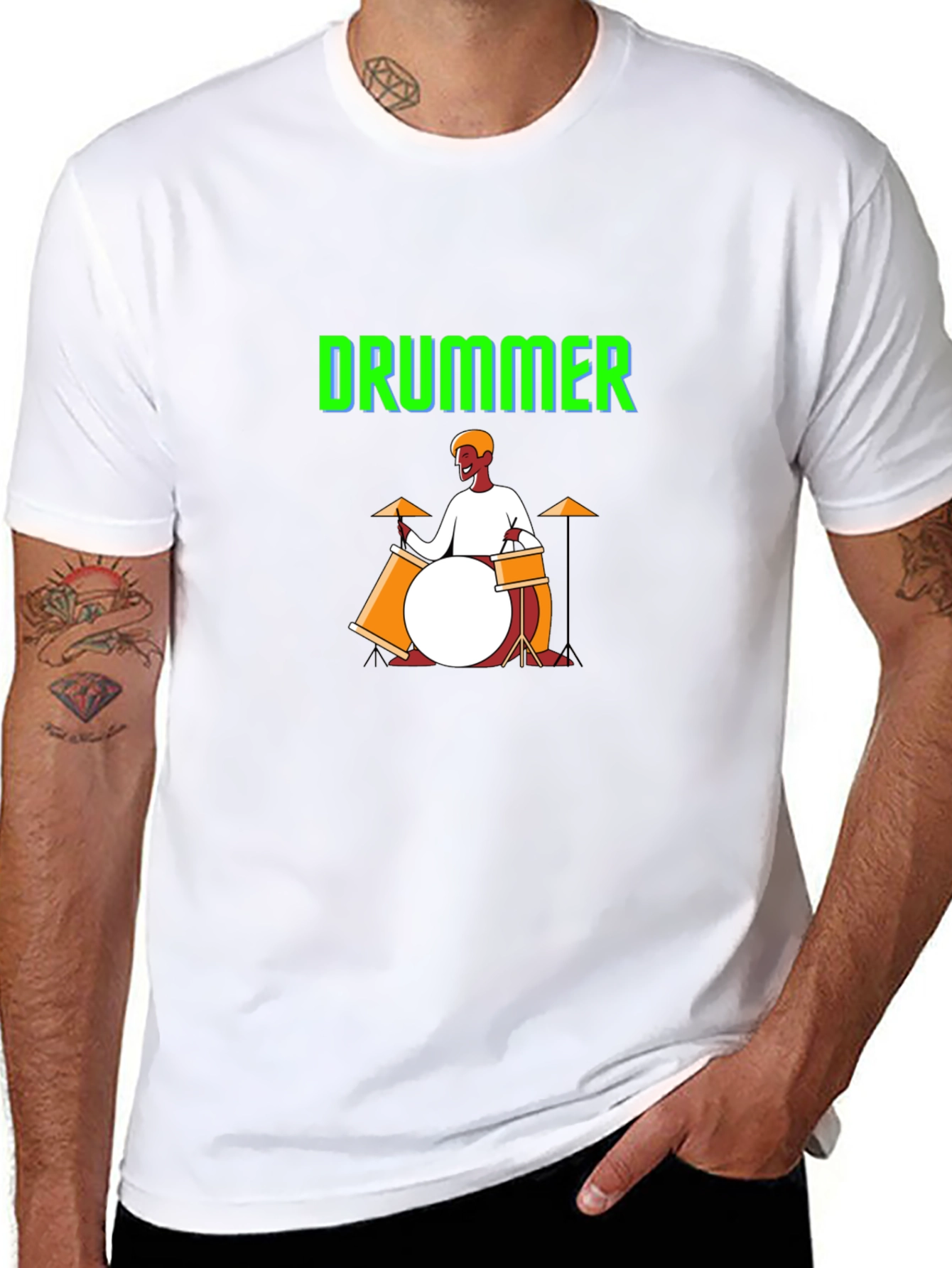 Black Drummer Graphic T-Shirt view 8