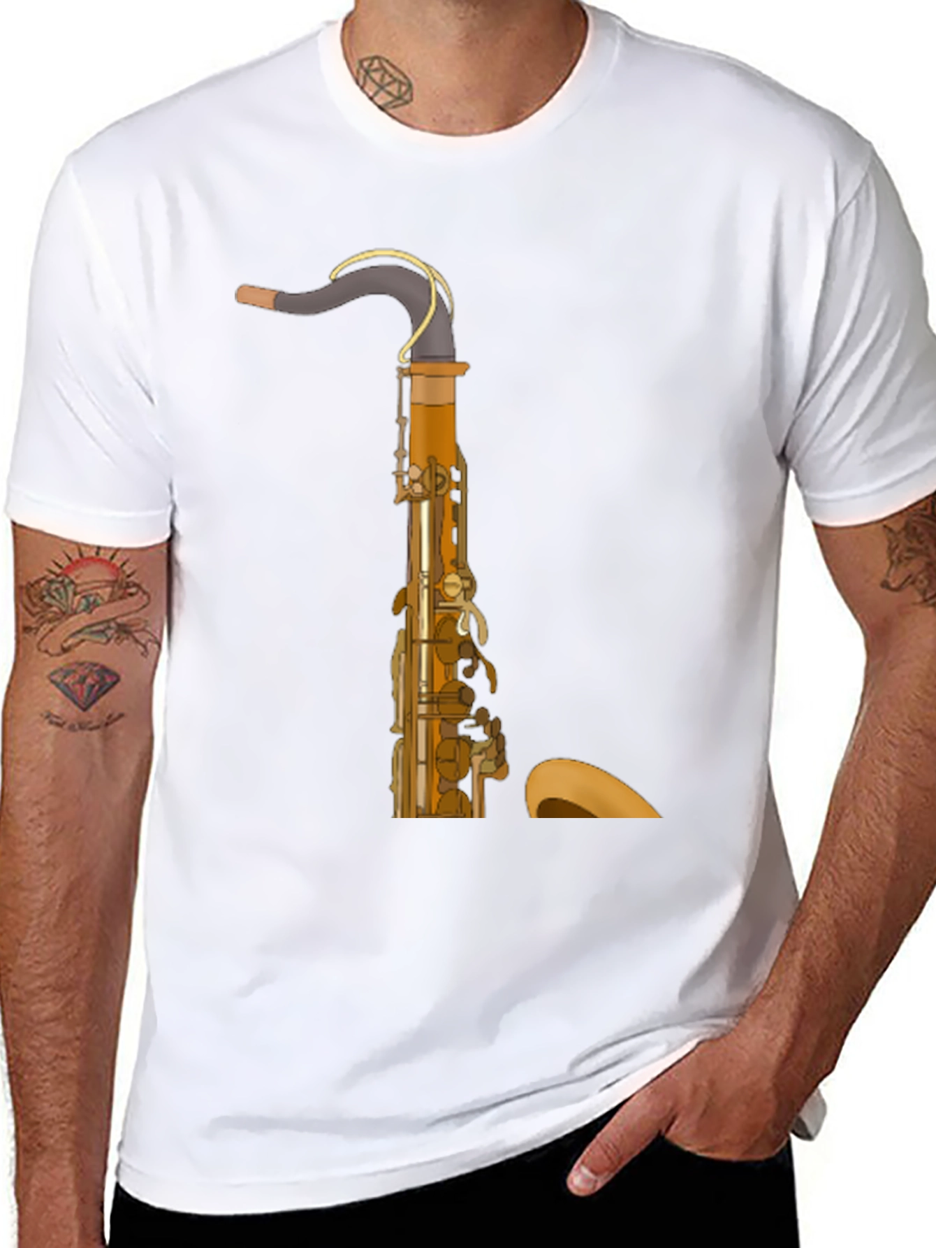 Black Saxophone Graphic T-Shirt - Musician Style view 8
