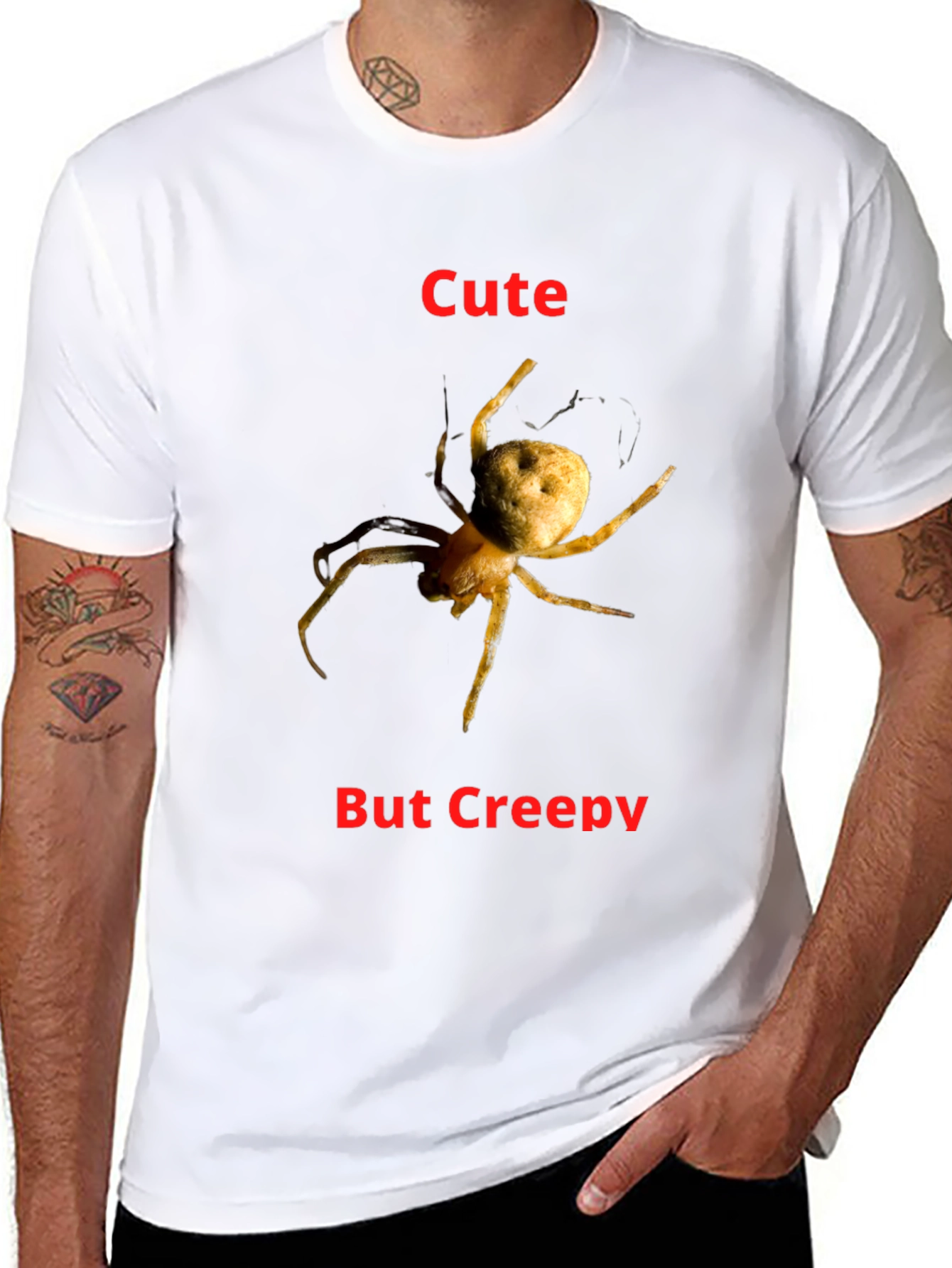 Black Cute But Creepy Spider Graphic T-Shirt view 8