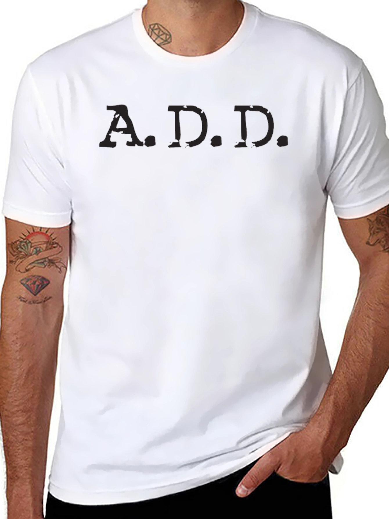 Black Men's Black A.D.D. T-Shirt view 8