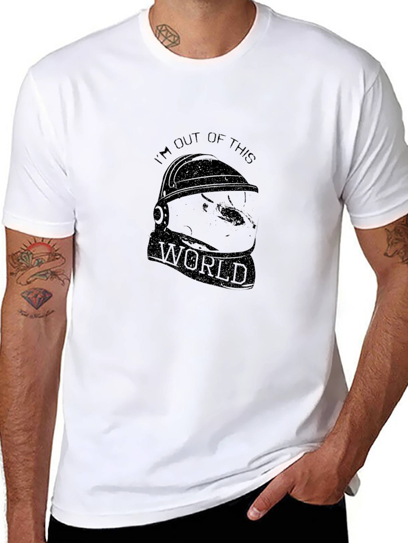 Black Out of This World Graphic Tee - Black Cotton view 8