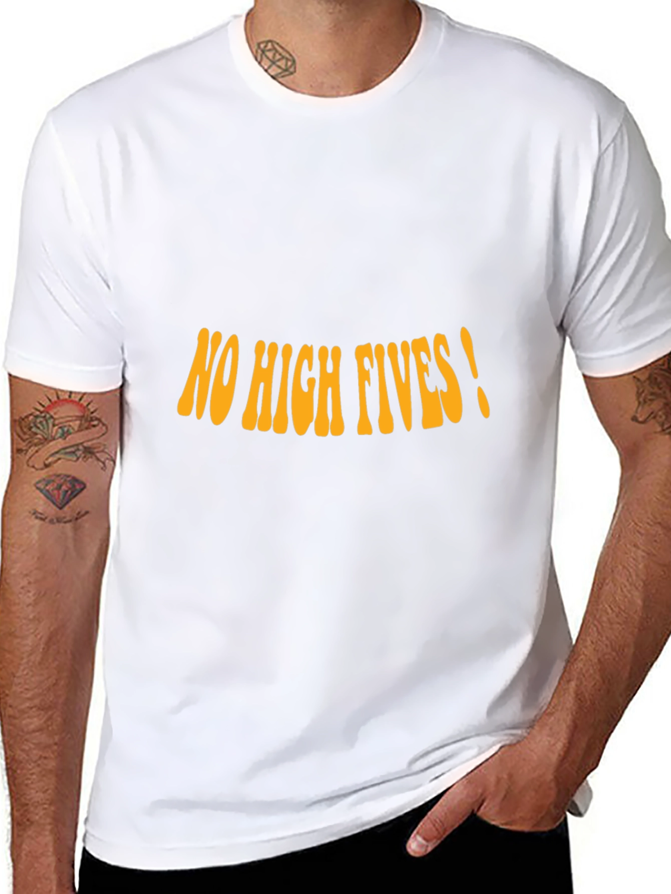 Black No High Fives! Graphic Tee - Black view 8