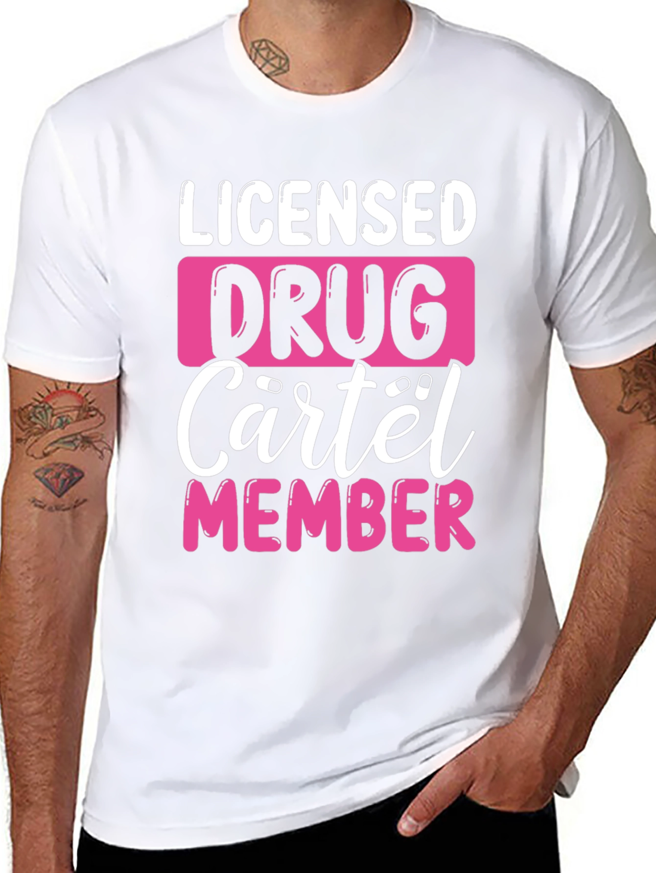 Black Licensed Drug Cartel Member T-Shirt view 8