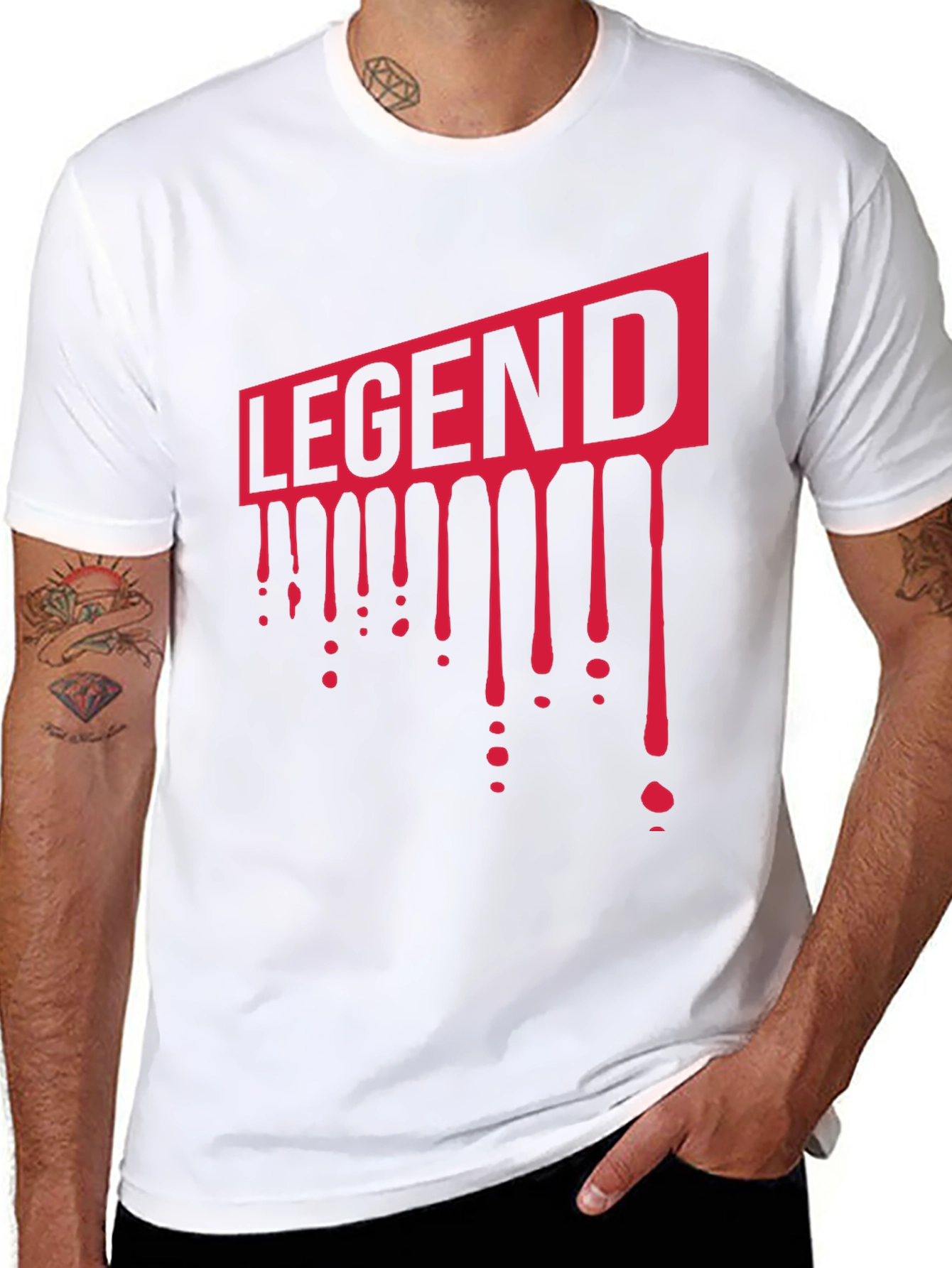Black Legend Drip Graphic Tee - Black Casual Shirt view 8