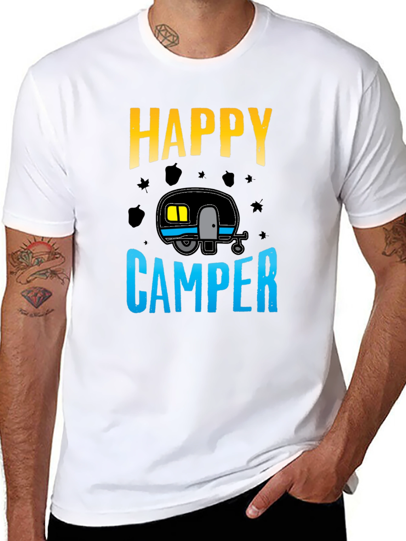 Black Happy Camper Graphic Tee view 8