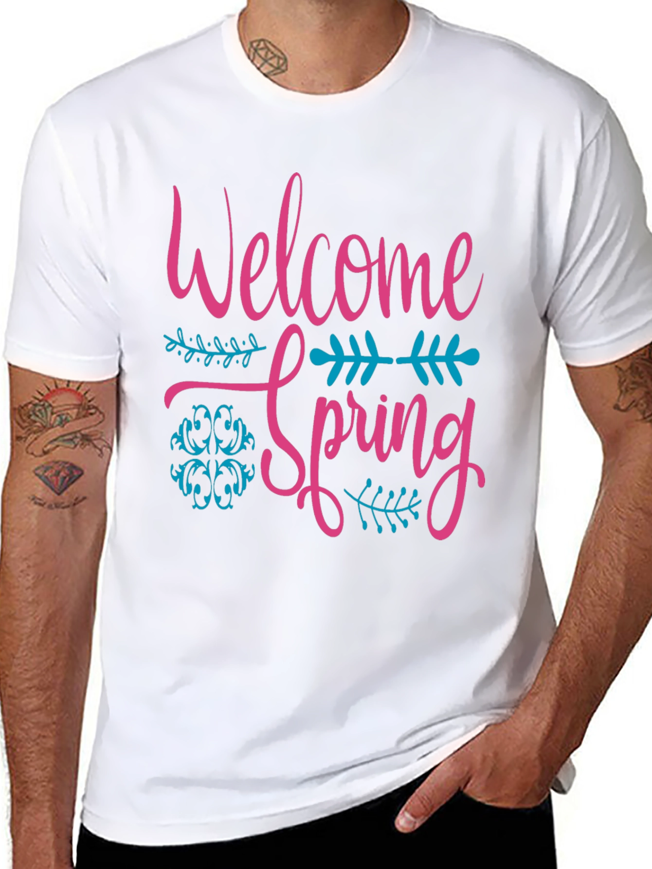 Black Welcome Spring Graphic Tee view 8
