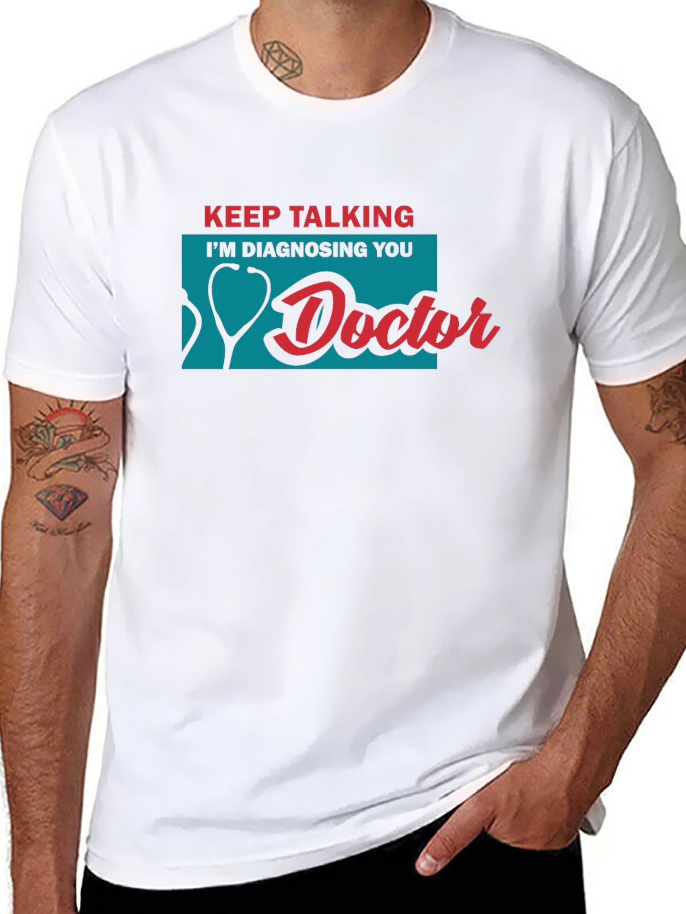 Black Keep Talking I'm Diagnosing You Doctor T-Shirt view 8