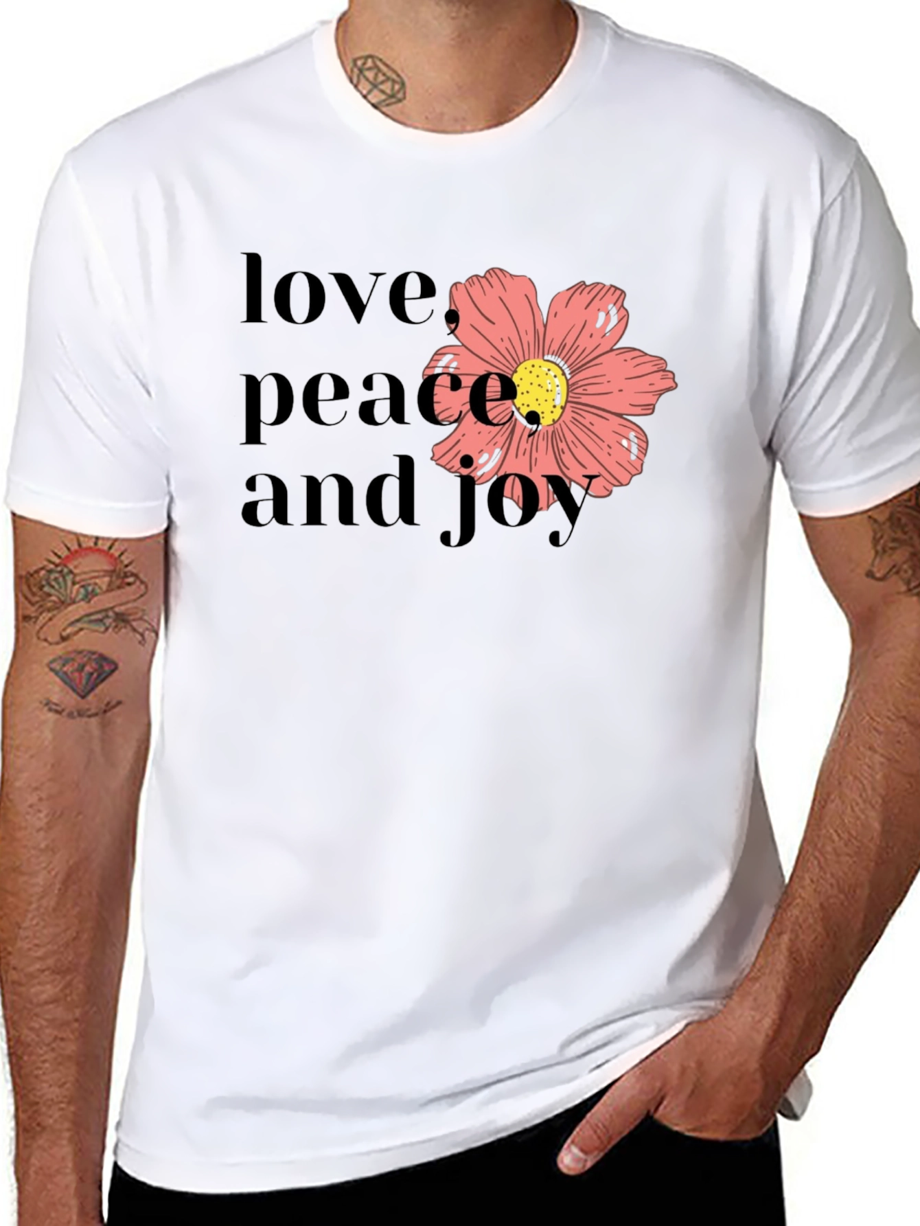 Black Love Peace Joy Black Graphic Tee view 8