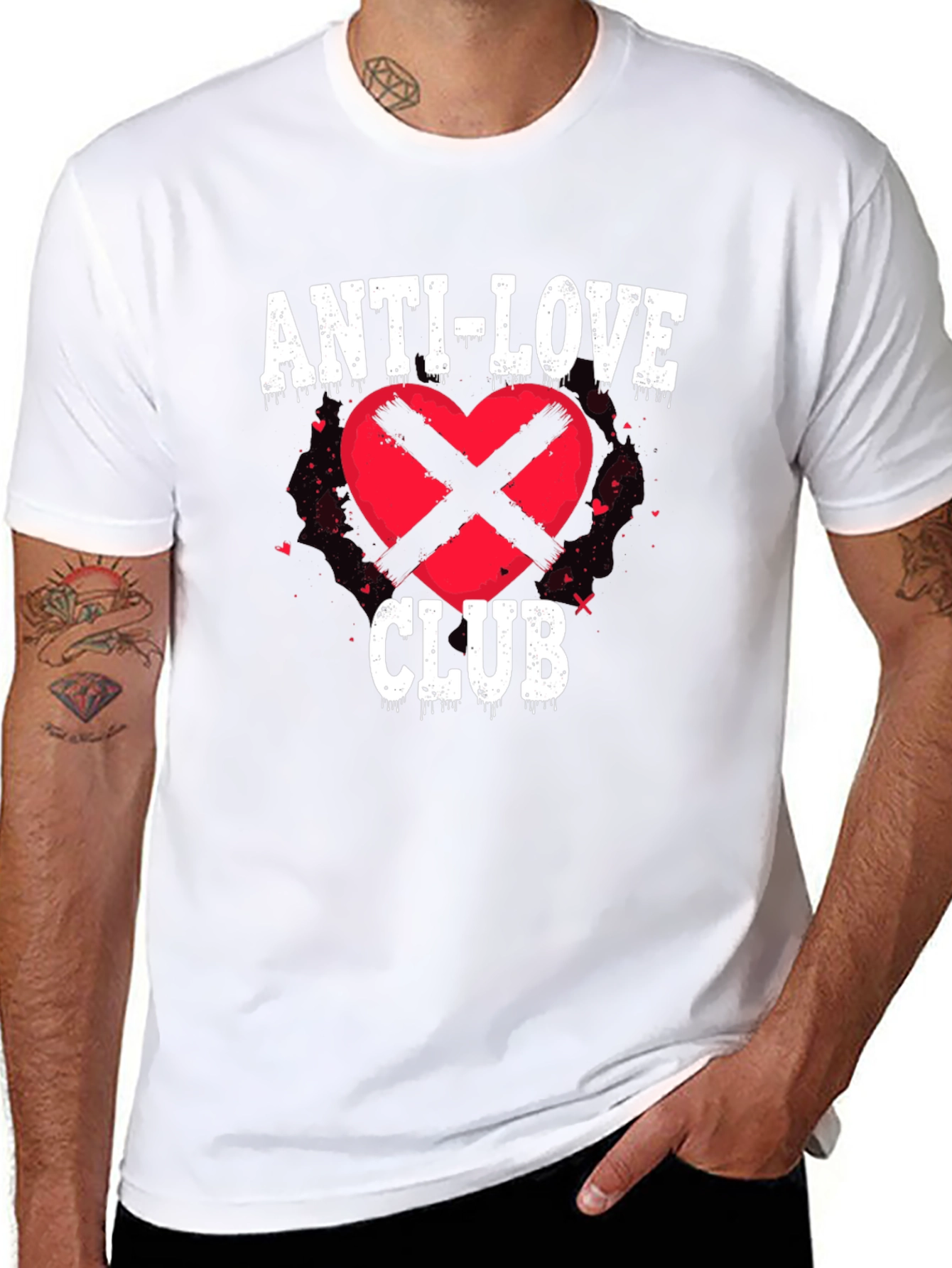 Black Anti-Love Club Graphic T-Shirt view 8