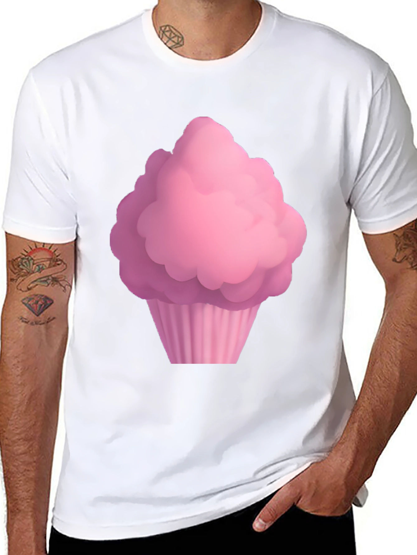 Black Cupcake Graphic Black T-Shirt view 8
