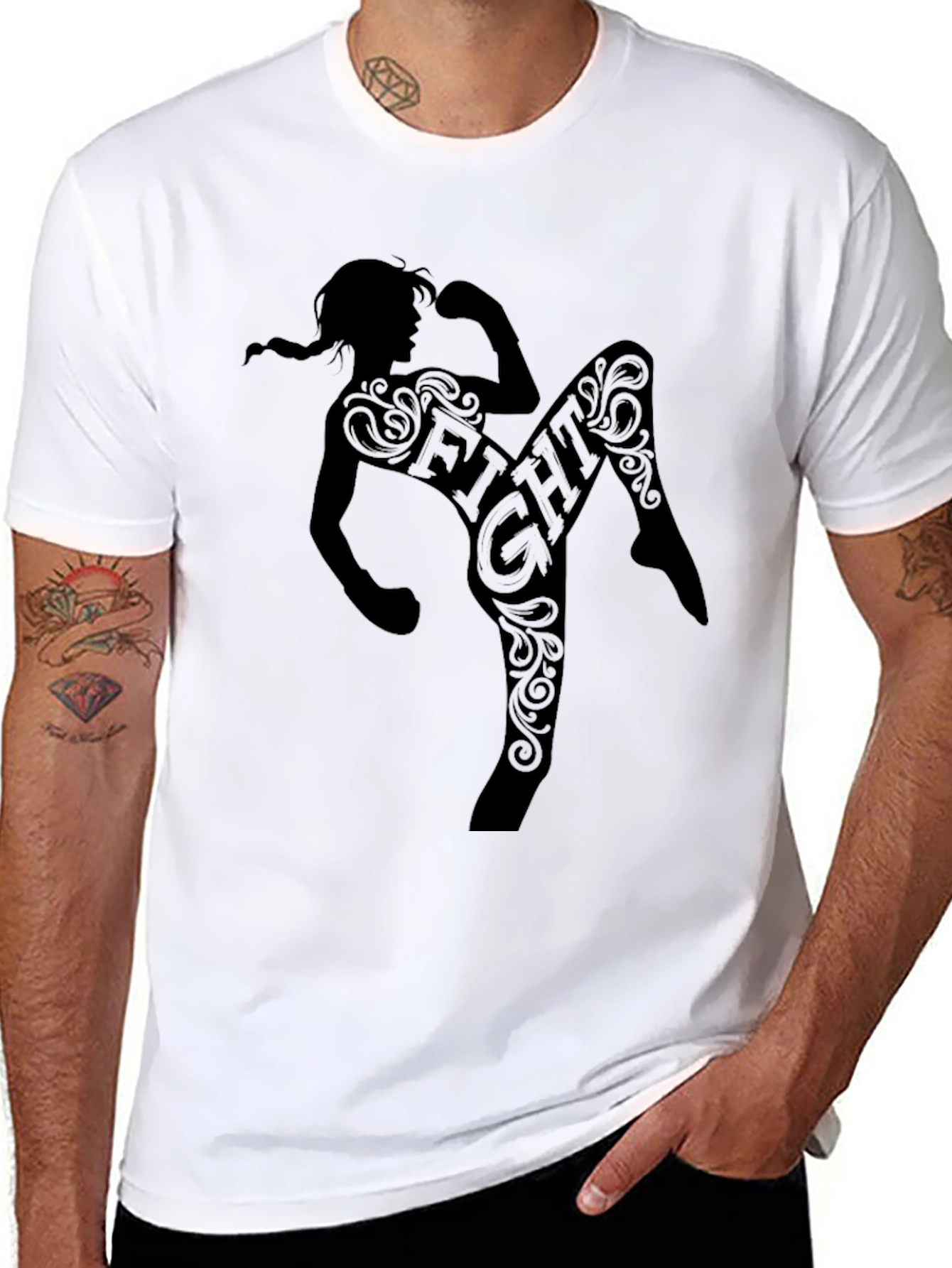 Black Black Fight Graphic Tee - Martial Arts Inspired view 8