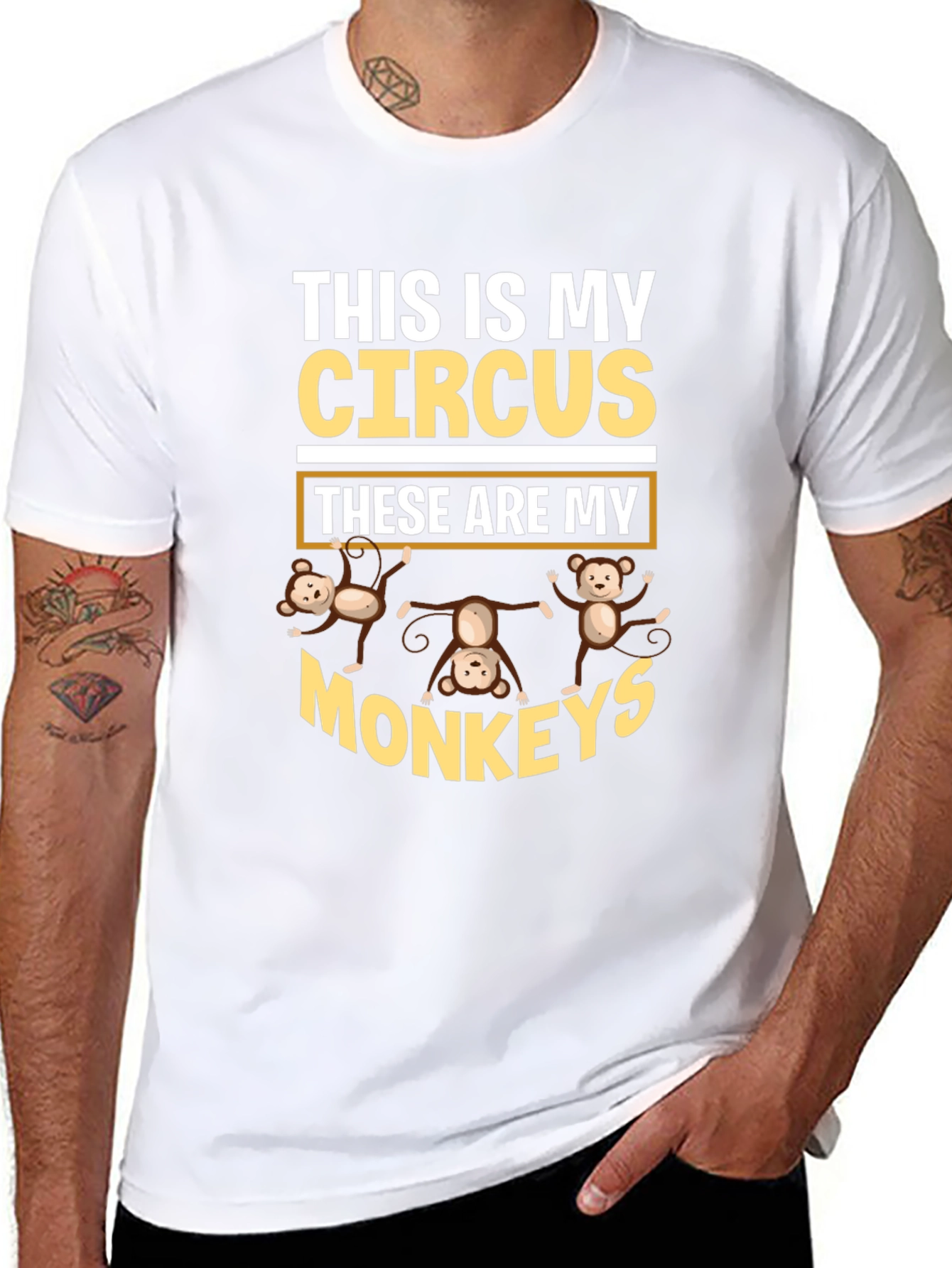 Black This is My Circus Monkey Graphic Tee view 8