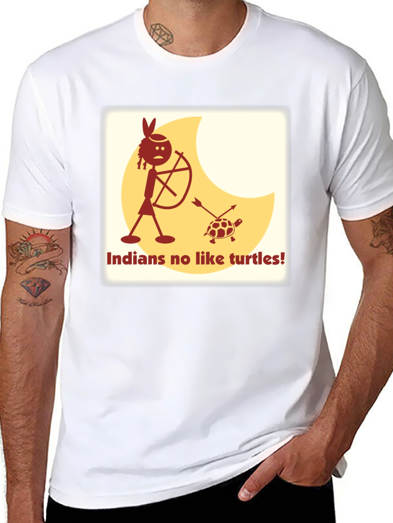 Black Indians No Like Turtles Funny T-Shirt view 8