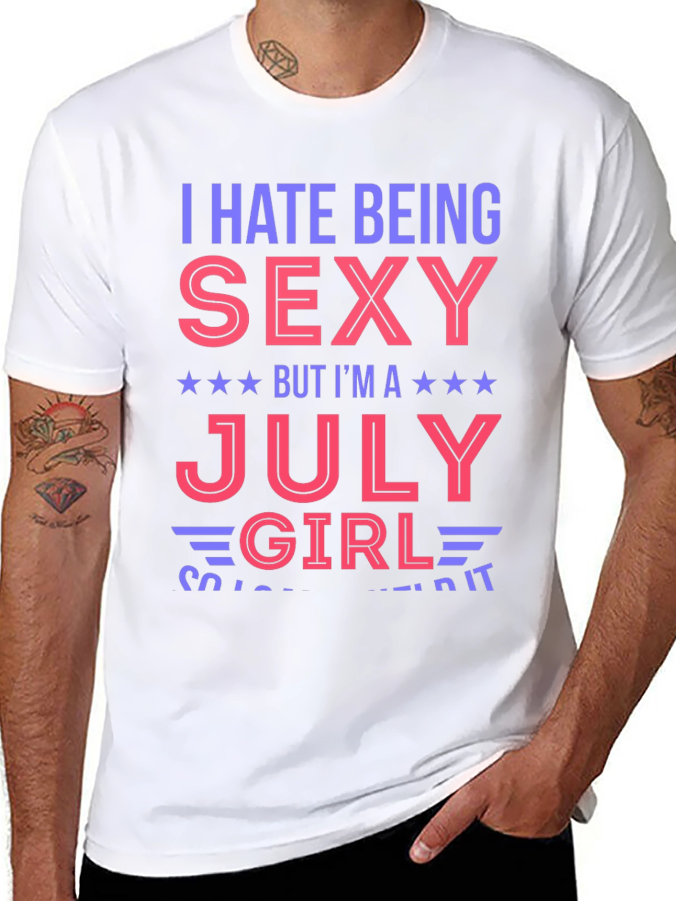 Black I Hate Being Sexy July Girl Graphic T-Shirt view 8