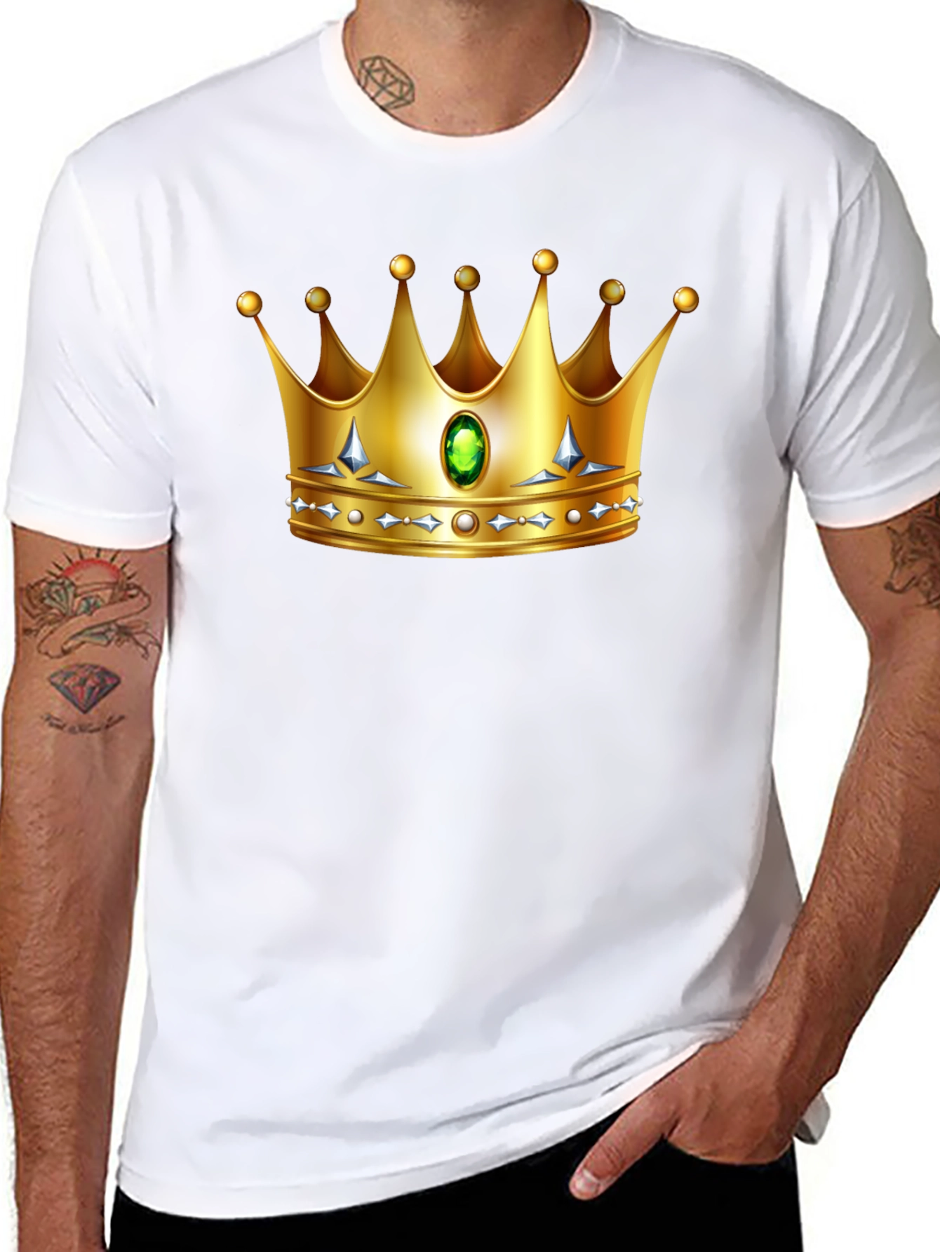 Black Golden Crown Graphic Tee - King/Queen Style view 8