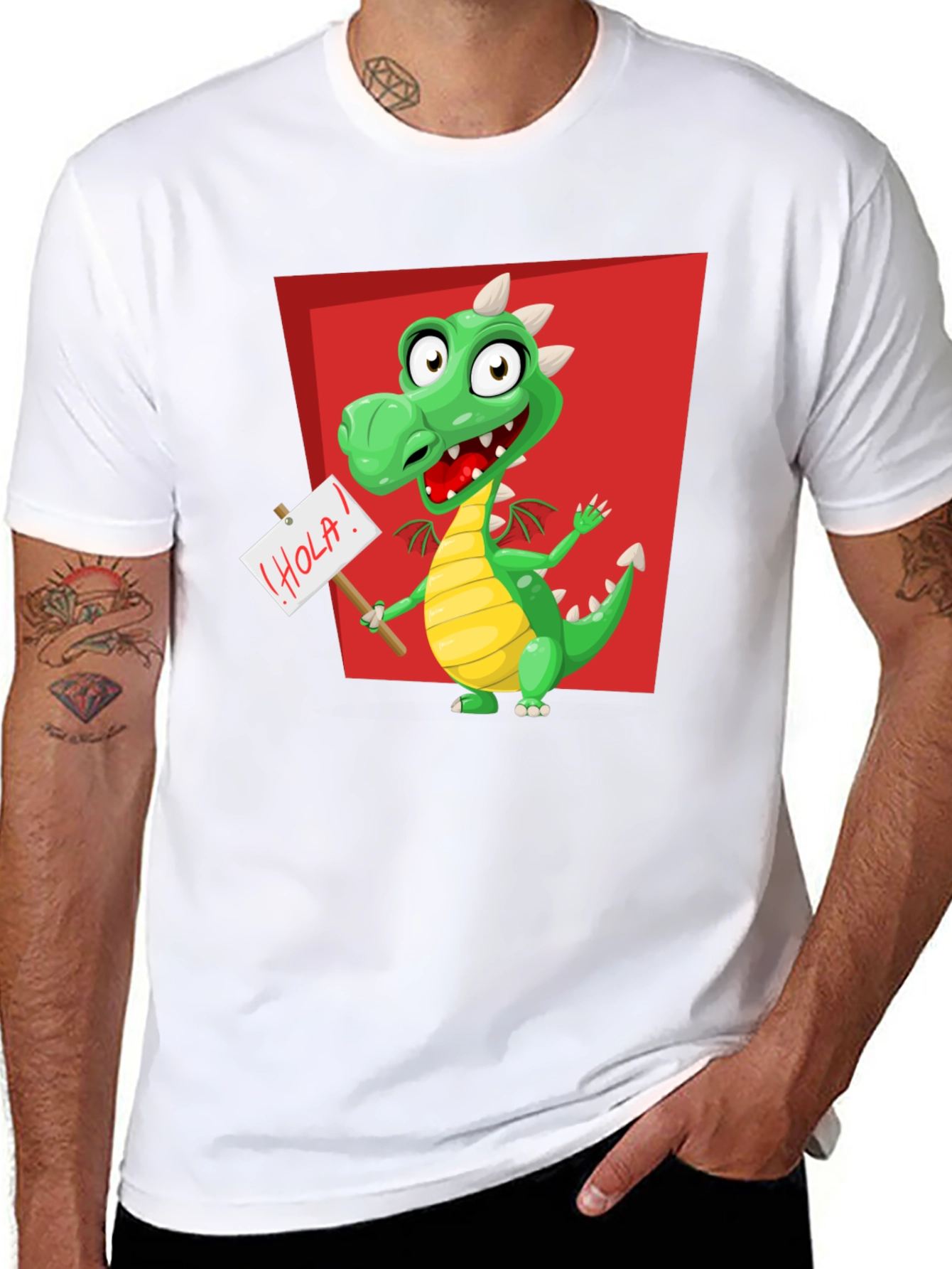 Black Cartoon Dragon T-Shirt - Fun & Unique Design view 8