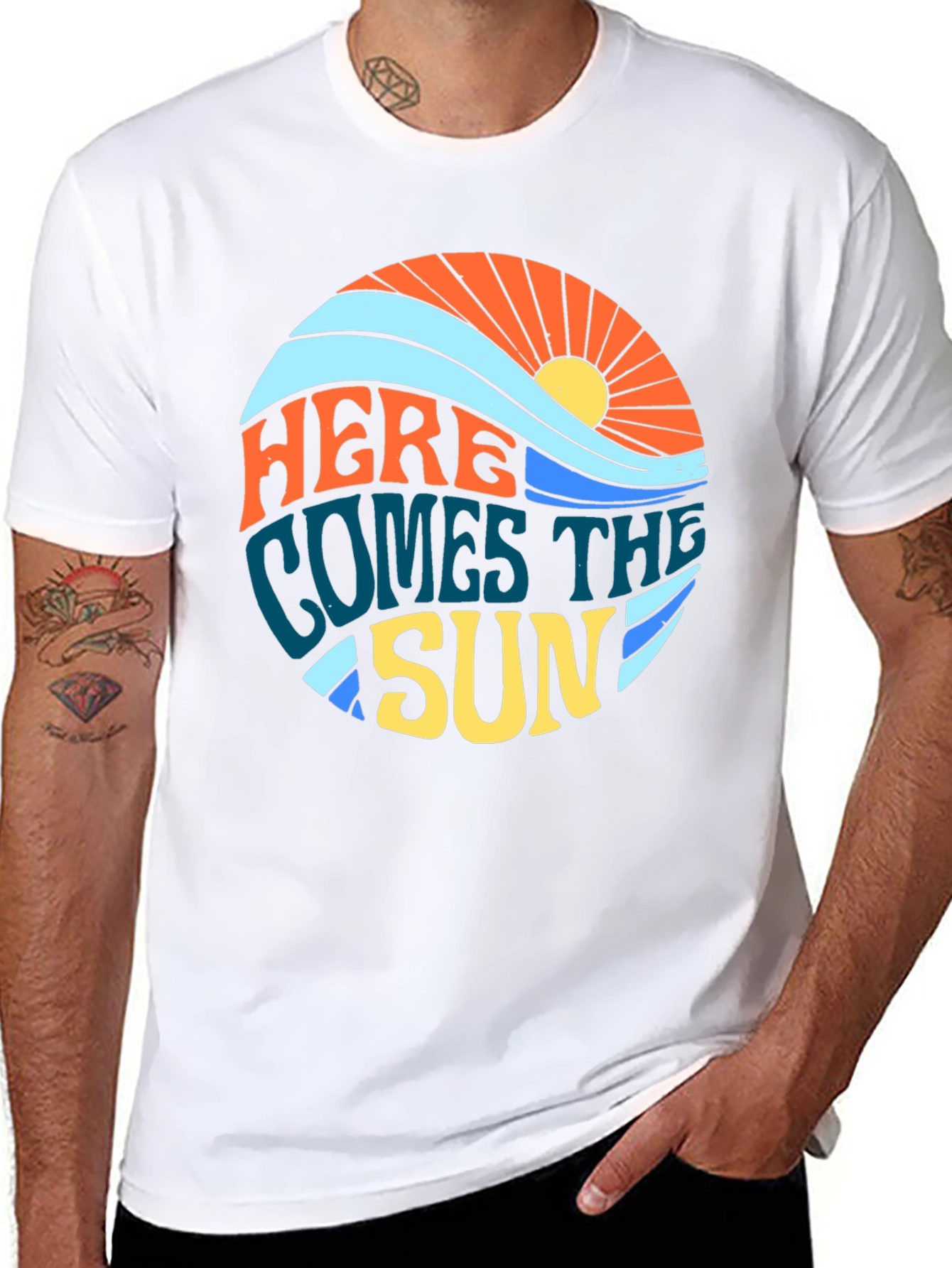 Black Here Comes The Sun Graphic Tee view 8