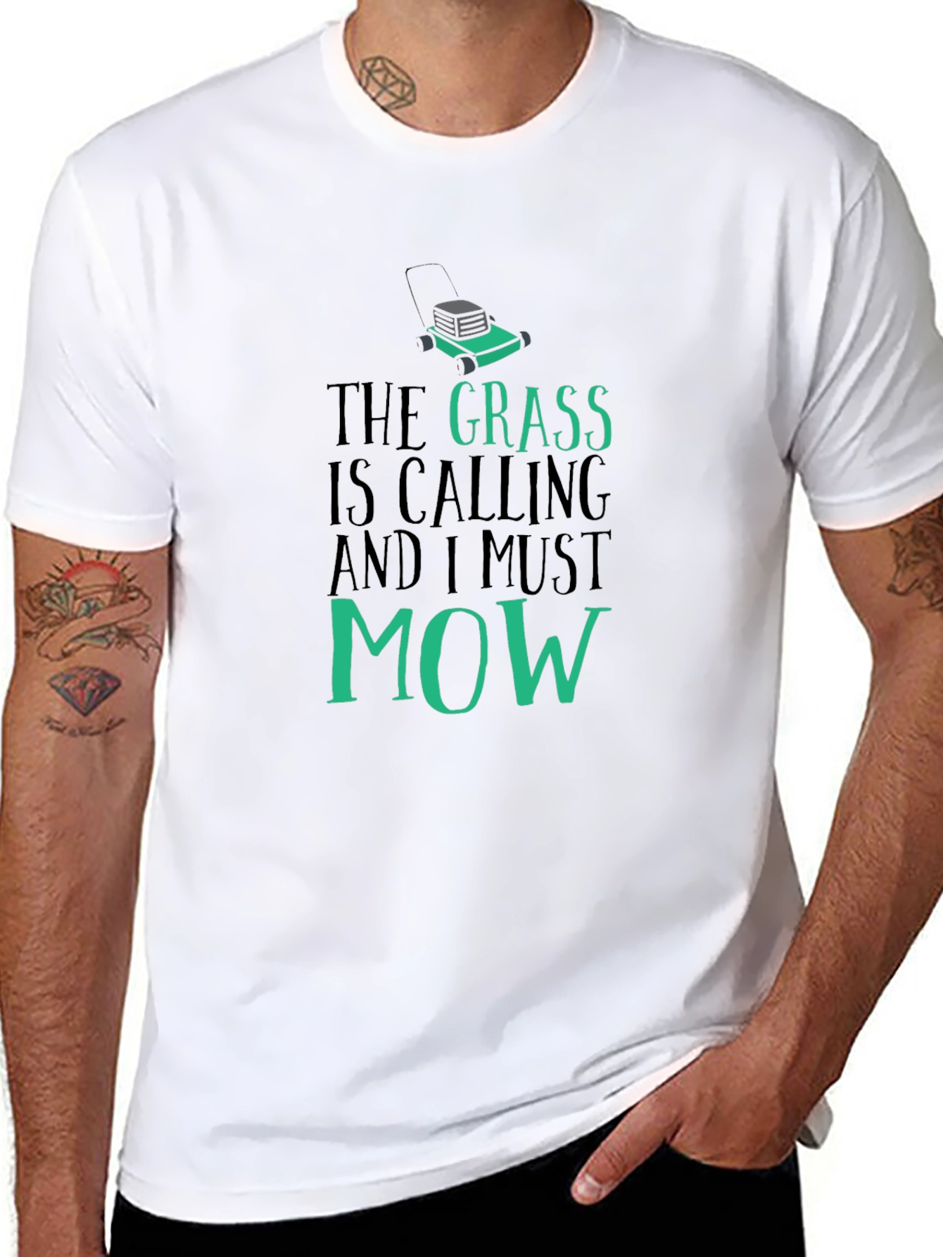 Black The Grass Is Calling T-Shirt view 8