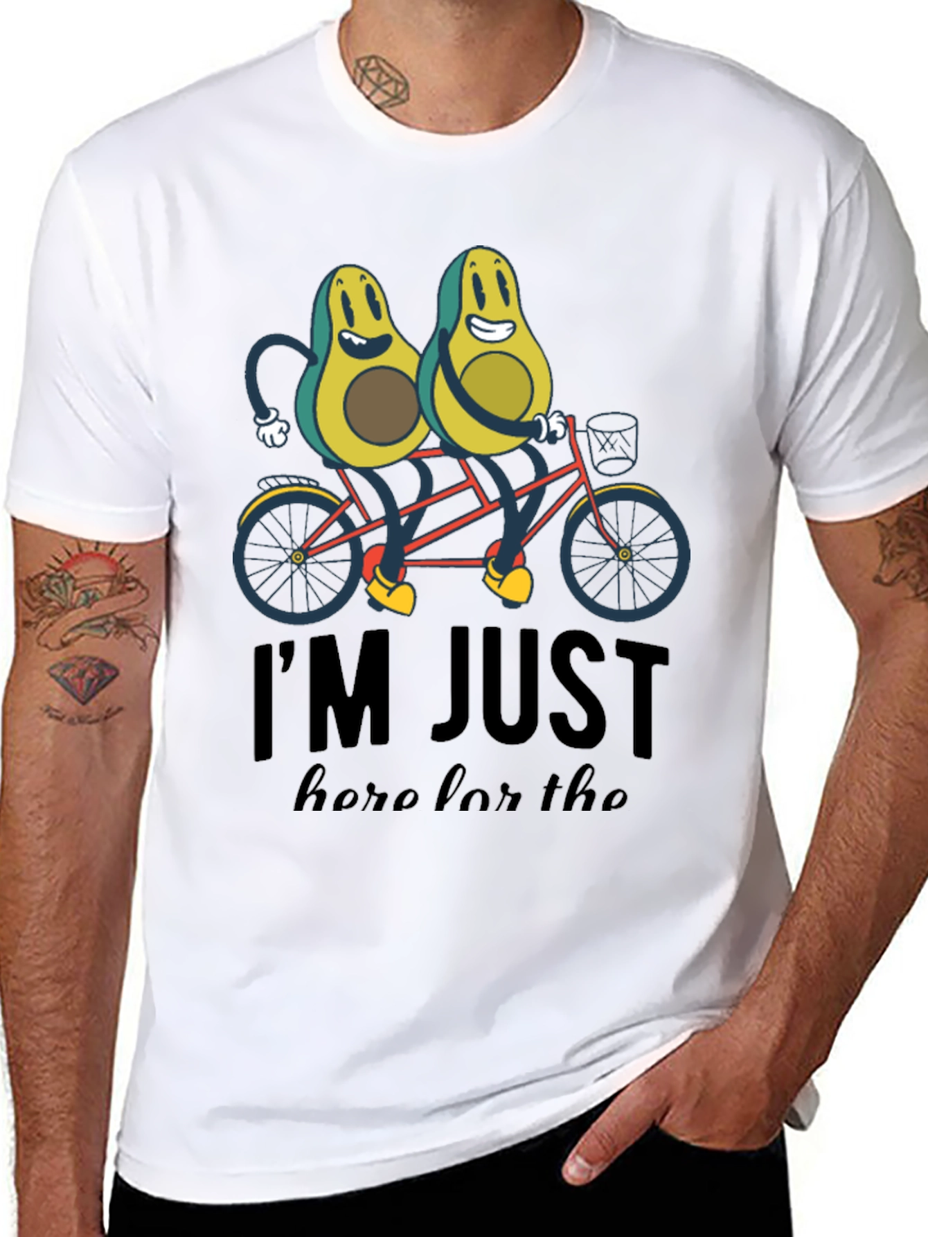 Black Avocado Tandem Bicycle T-Shirt view 8