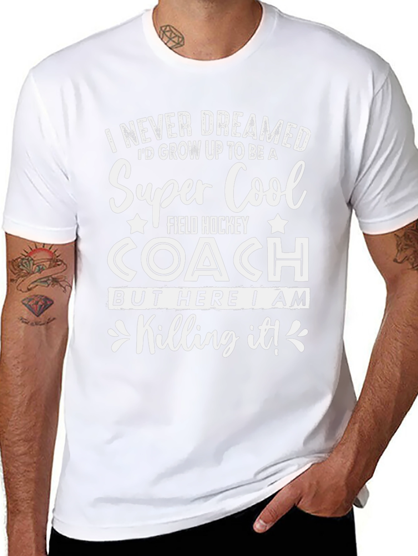 Black Super Cool Field Hockey Coach T-Shirt view 8