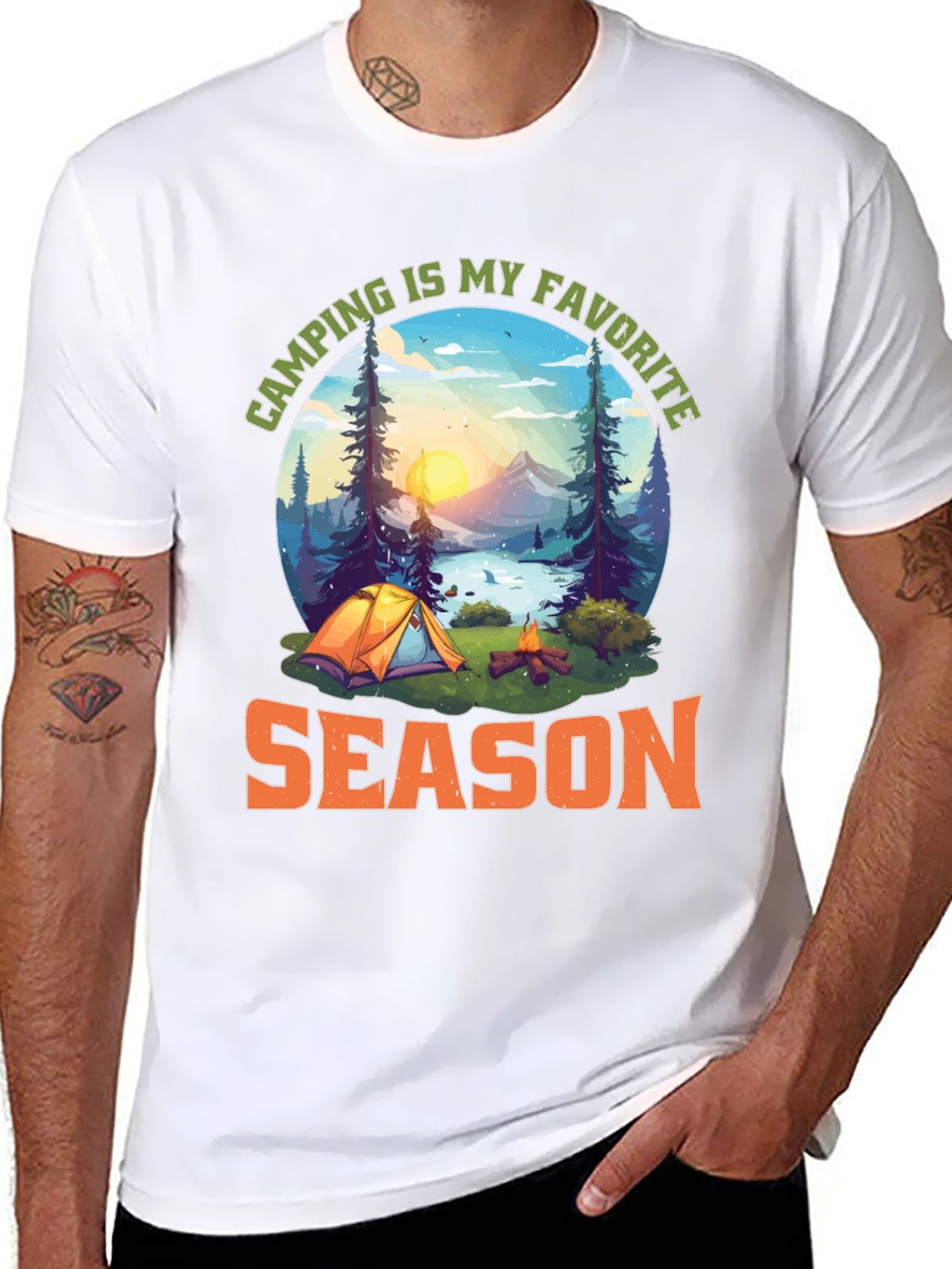 Black Camping Is My Favorite Season Graphic T-Shirt view 8