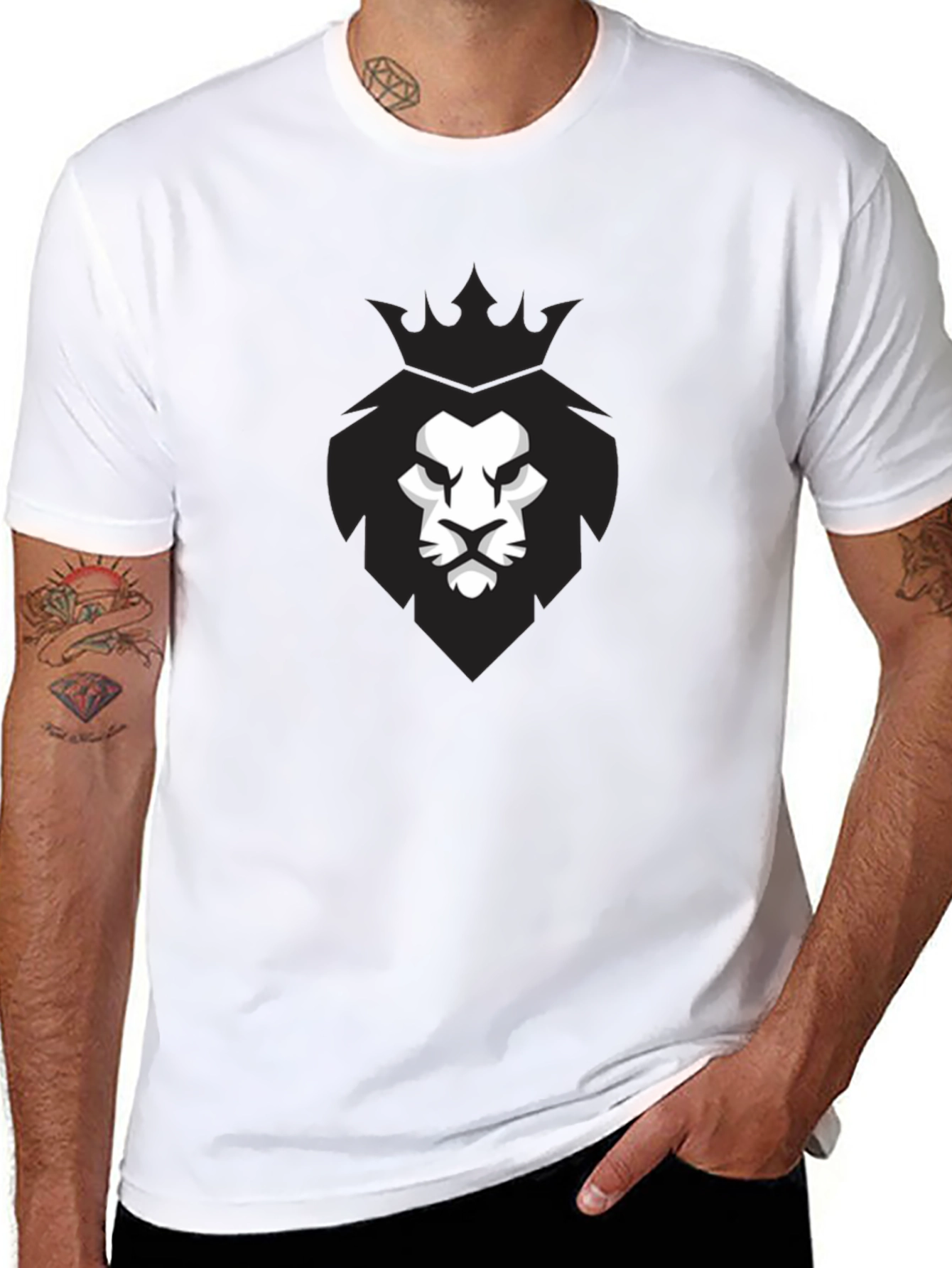 Black Lion King T-Shirt - Mens Black Graphic Tee view 8