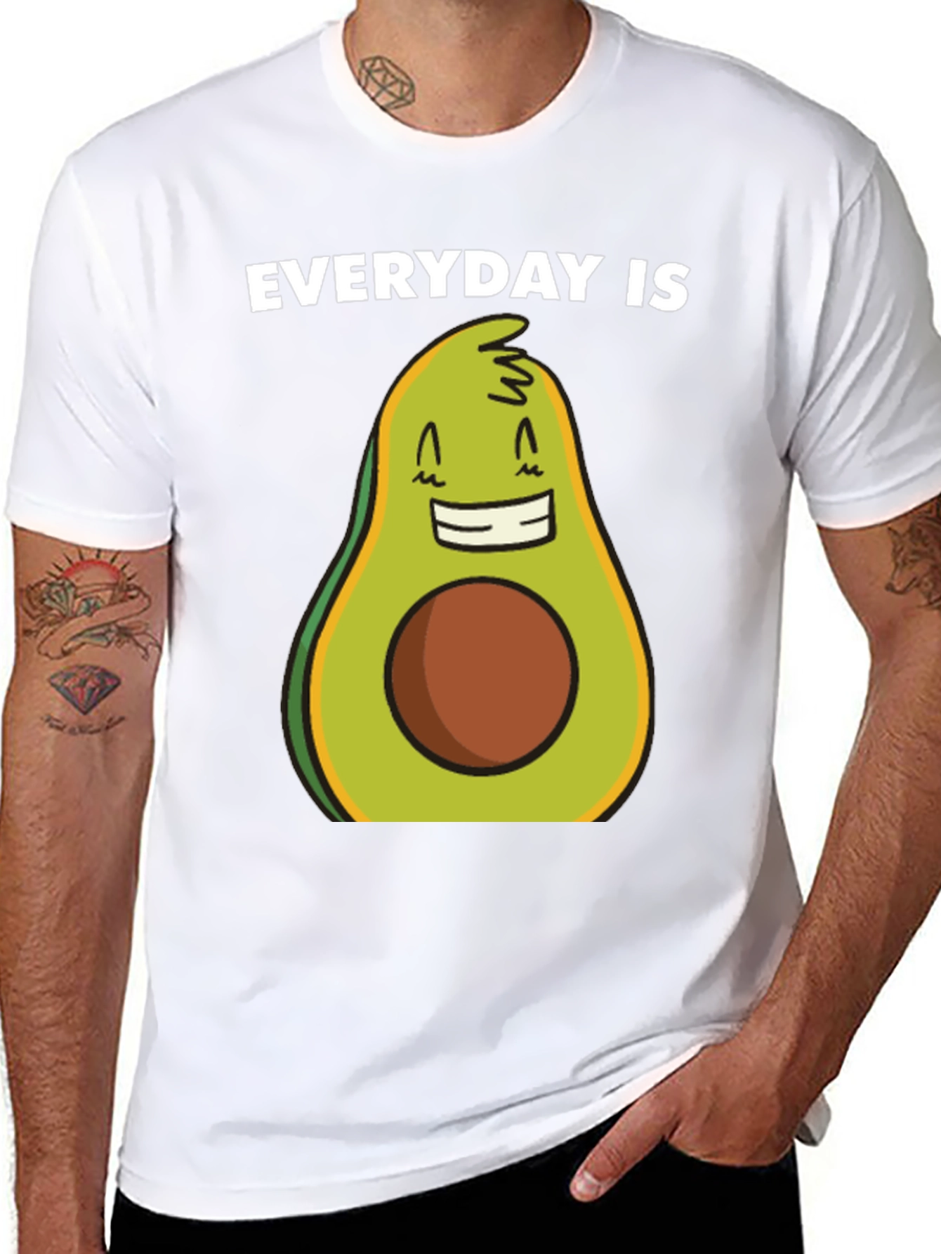 Black Everyday is Avocado T-Shirt - Funny Graphic Tee view 8