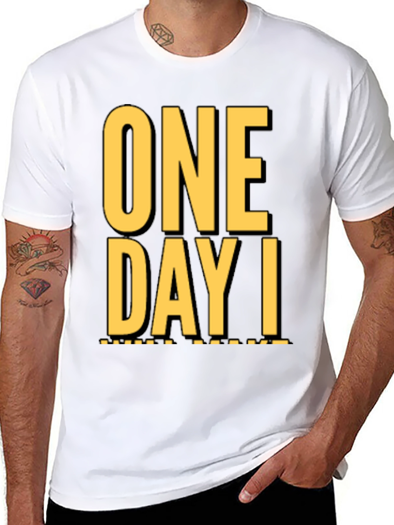 Black One Day I T-Shirt - Stylish Graphic Tee view 8