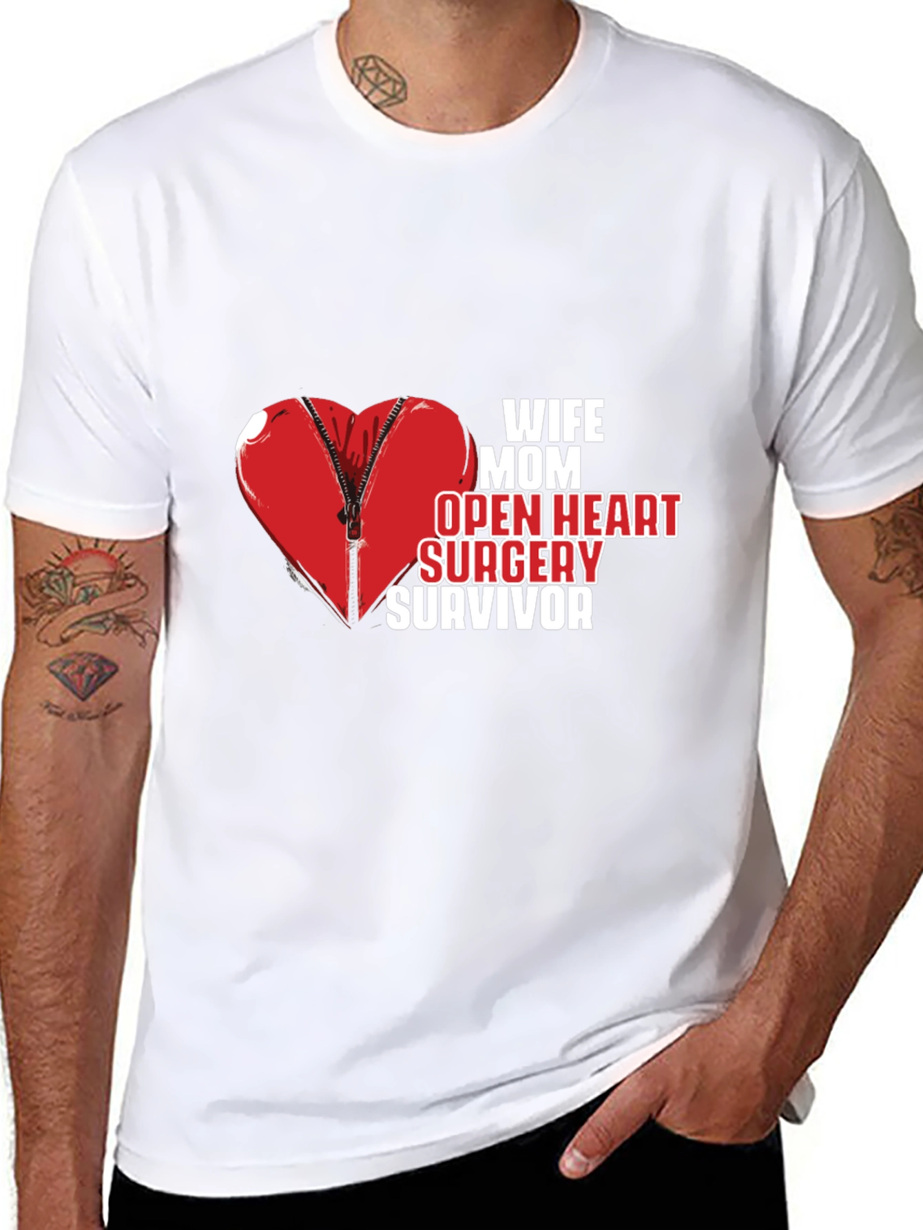 Wife Mom Open Heart Surgery Survivor Tee - 8