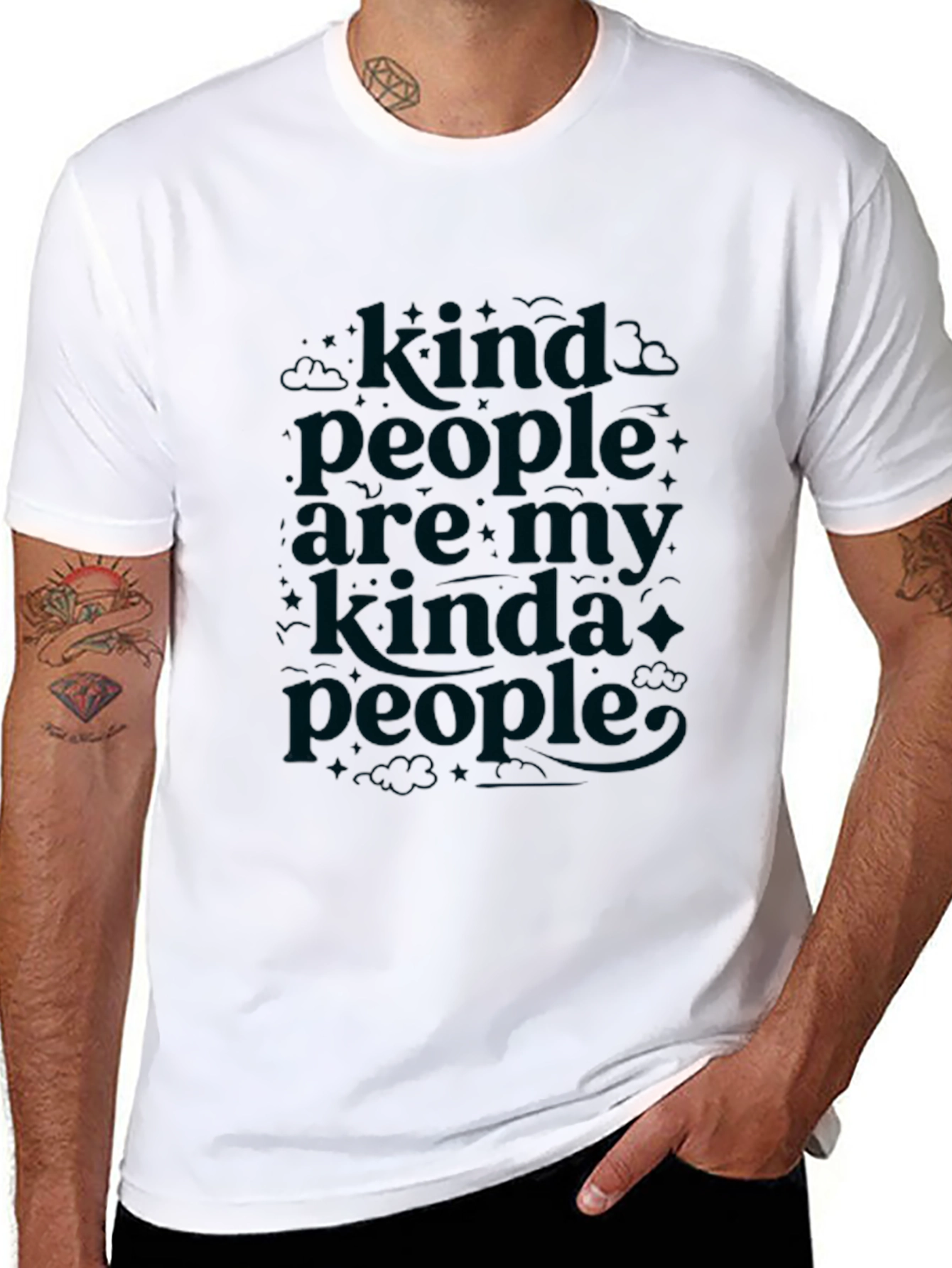 Black Kind People Graphic Tee - Soft Cotton Crewneck T-Shirt view 8