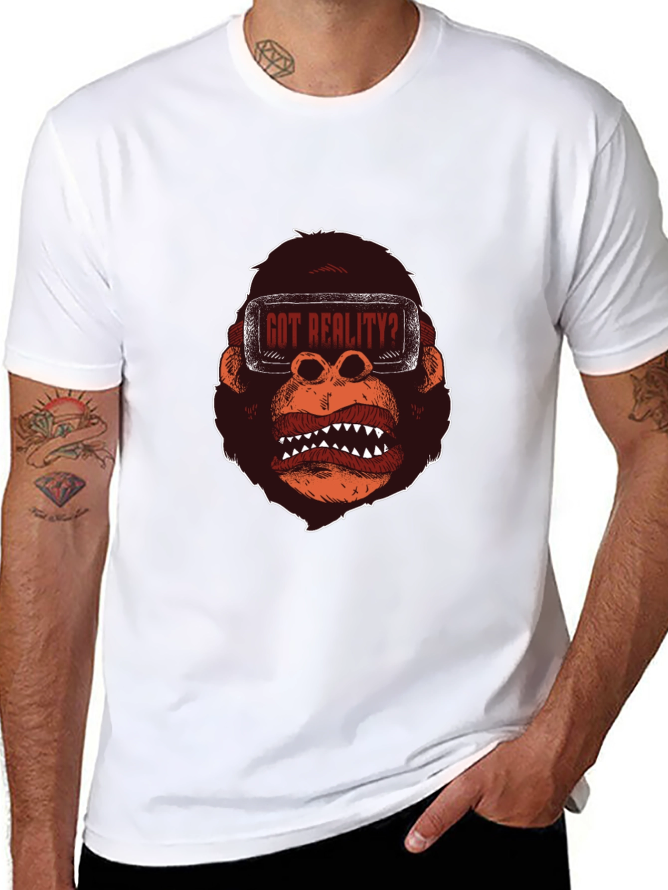 Black Got Reality? Gorilla VR Graphic T-Shirt view 8