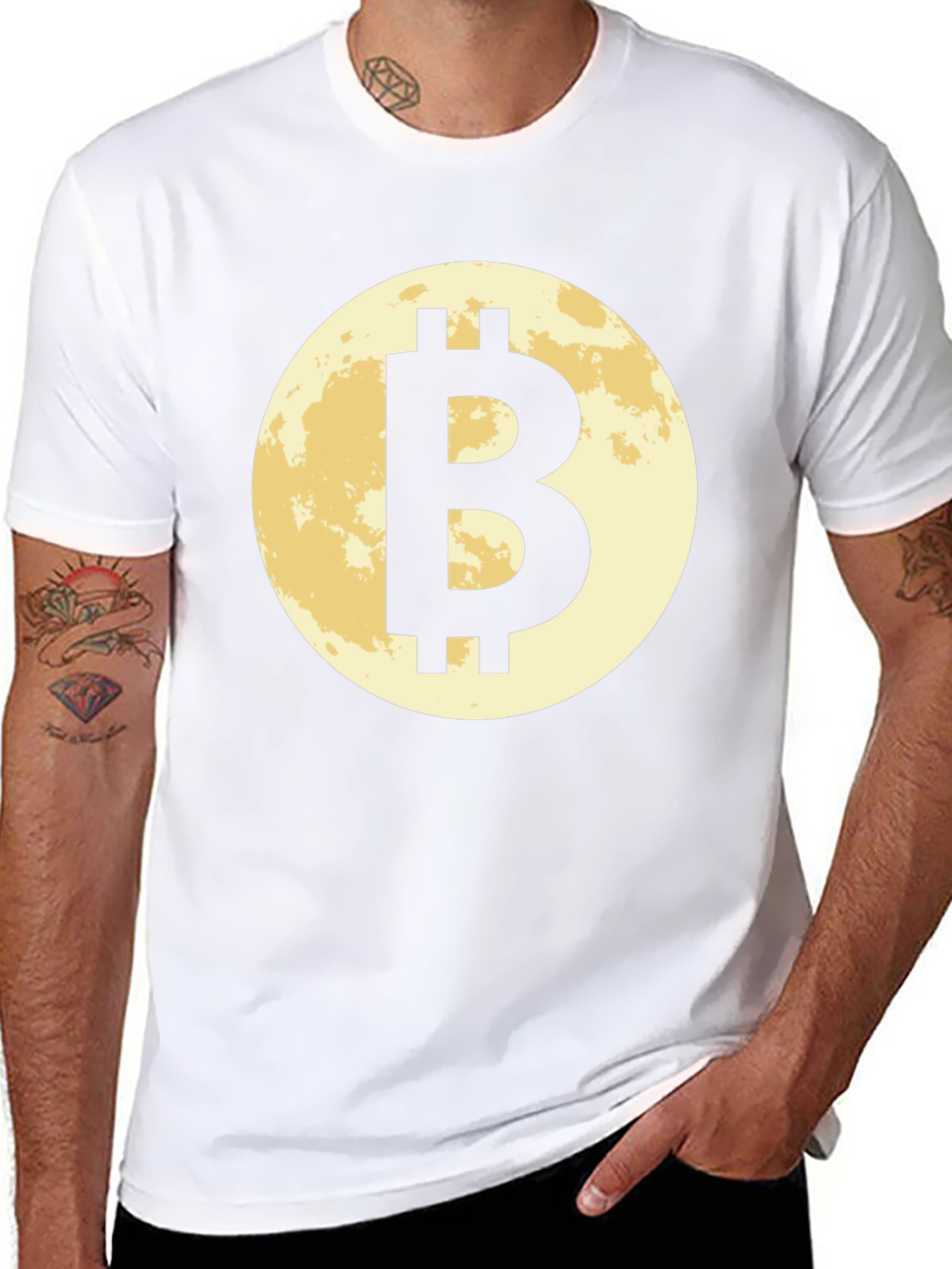 Black Bitcoin Moon Black T-Shirt Cryptocurrency BTC Crypto view 8