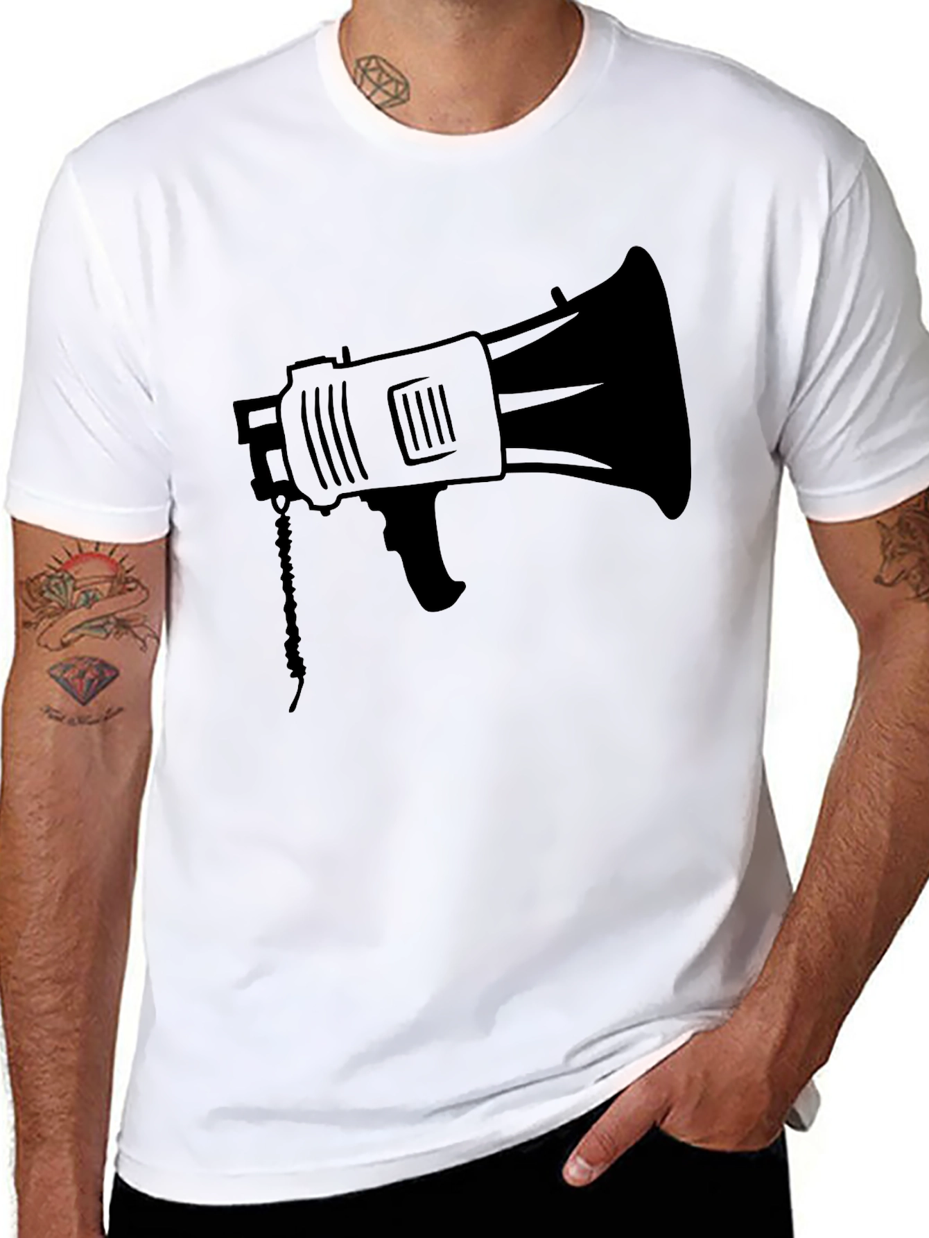 Black Black Megaphone Graphic Tee - Loud & Proud! view 8