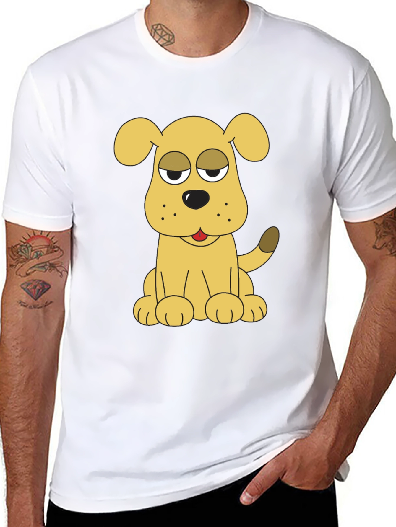 Black Dog Cartoon Black T-Shirt view 8