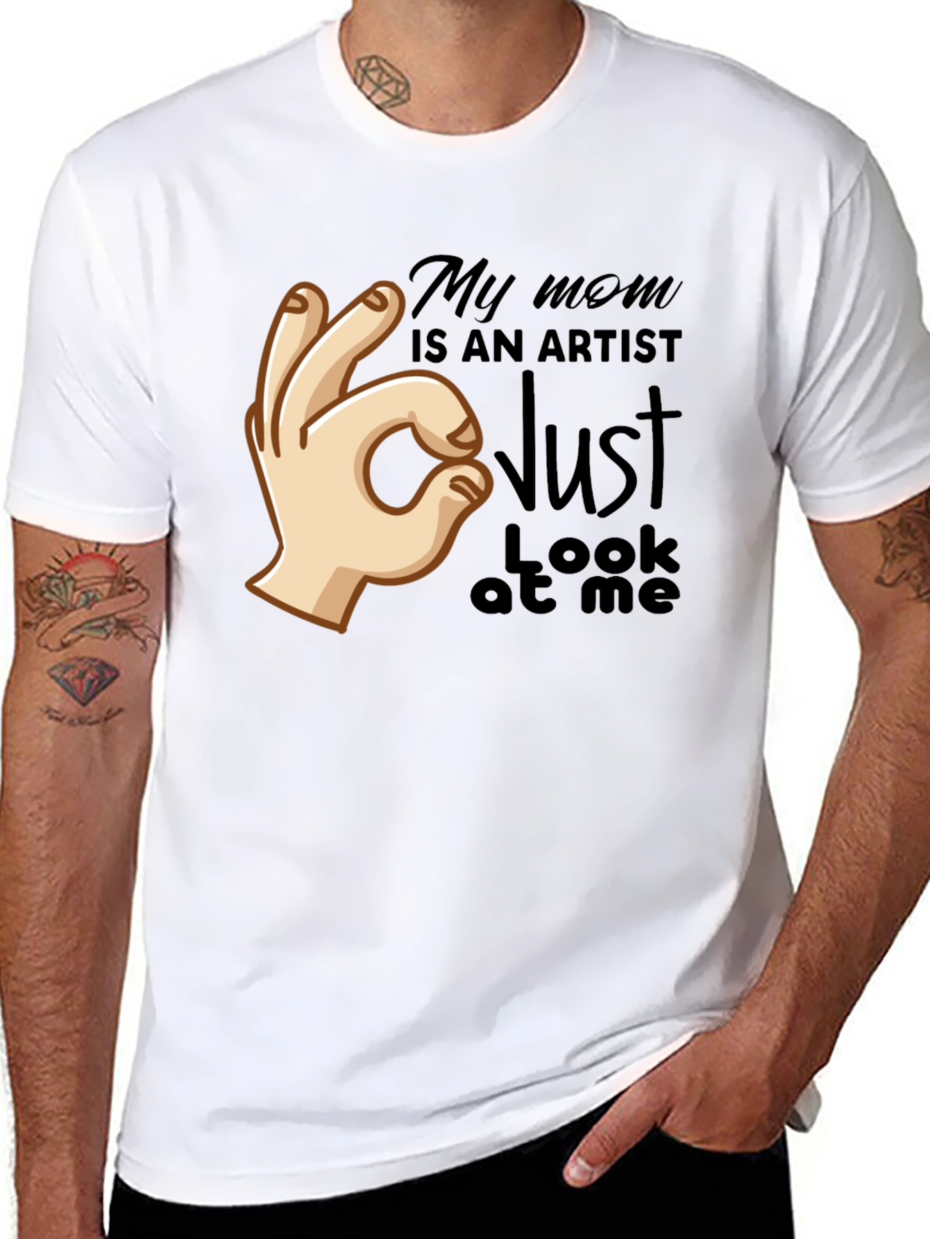 Black My Mom is an Artist T-Shirt - Funny Graphic Tee view 8