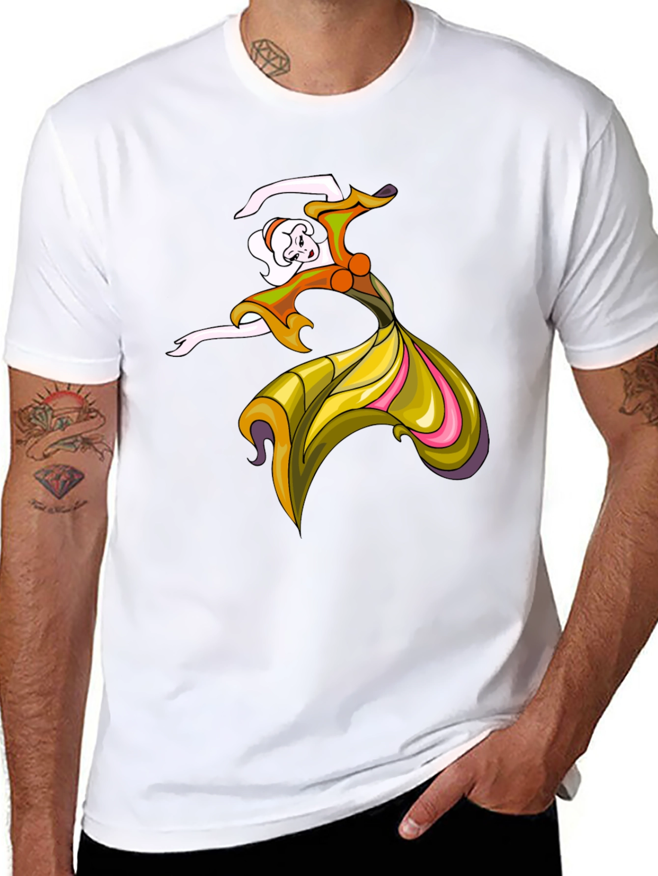 Black Vintage Dancer Graphic Tee - Black Unisex T-Shirt view 8