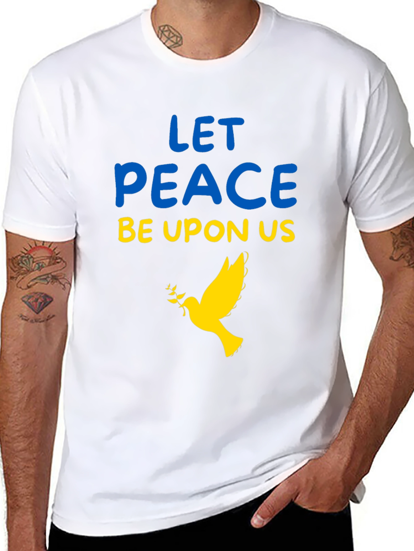 Black Ukraine Peace Dove T-Shirt view 8