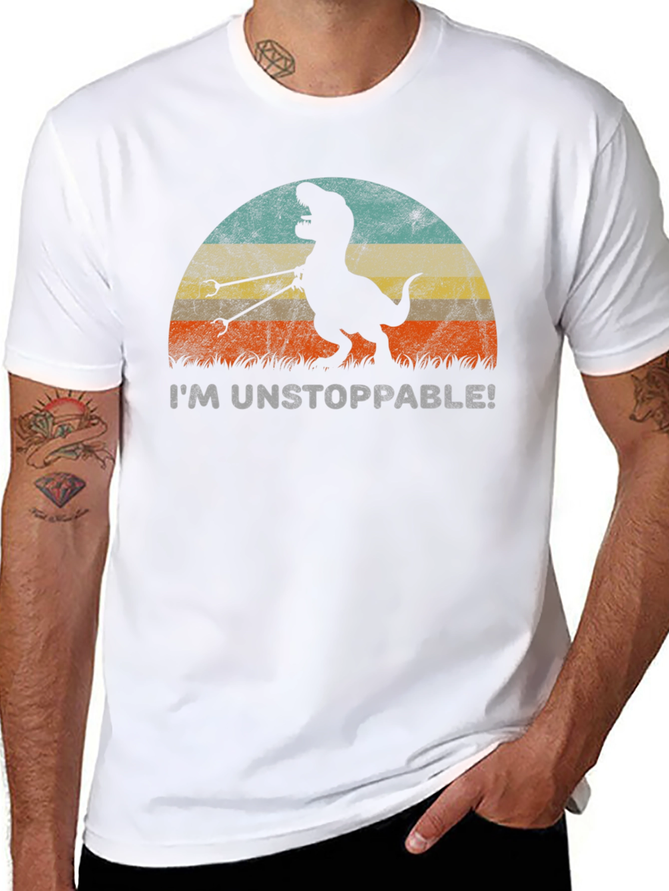 Black Unstoppable Dino T-Rex Graphic Tee view 8