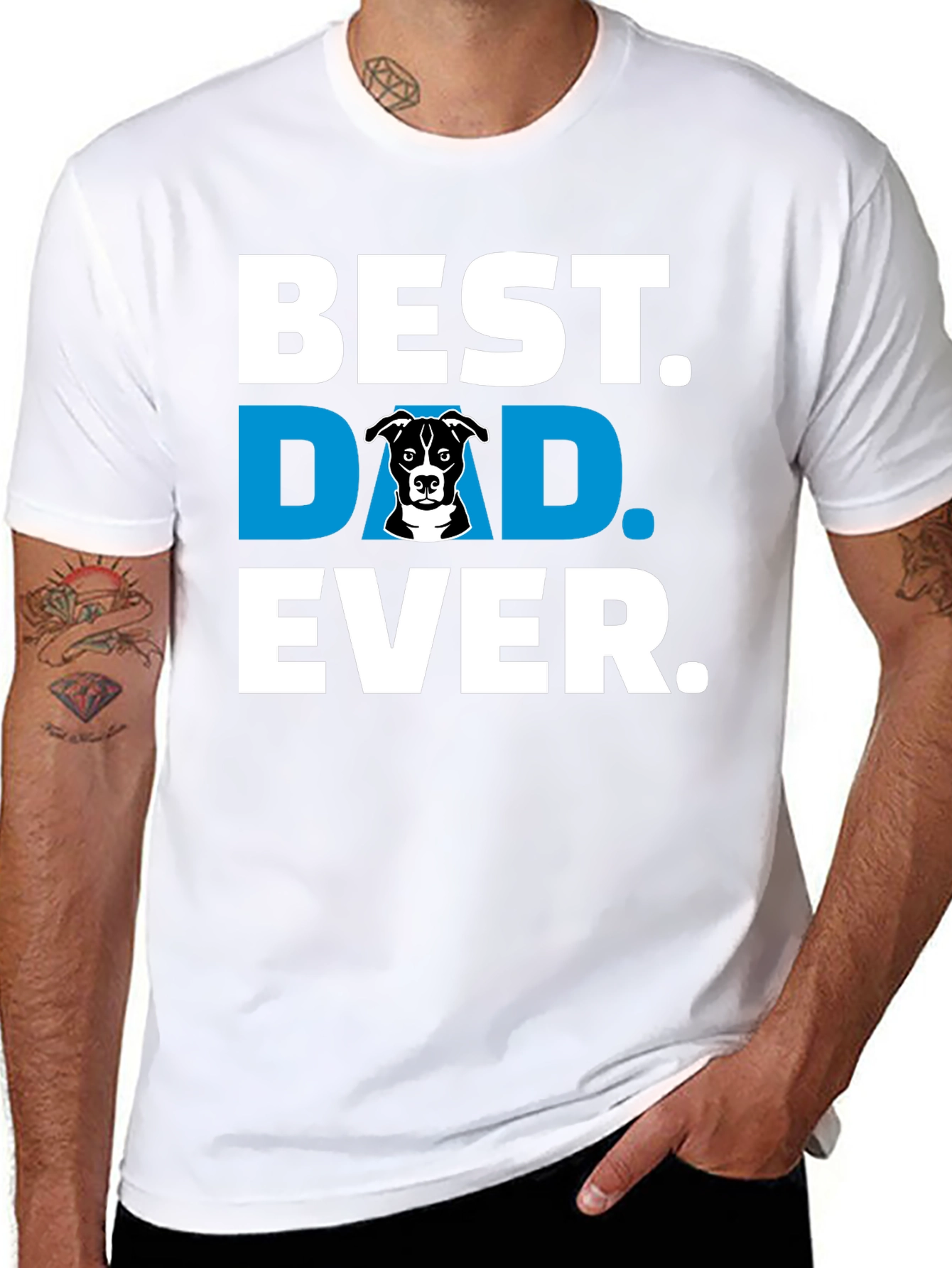 Black Best Dog Dad Ever T-Shirt view 8
