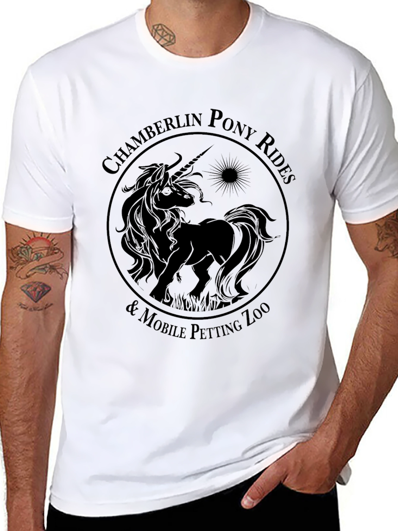 Black Chamberlin Pony Rides T-Shirt view 8