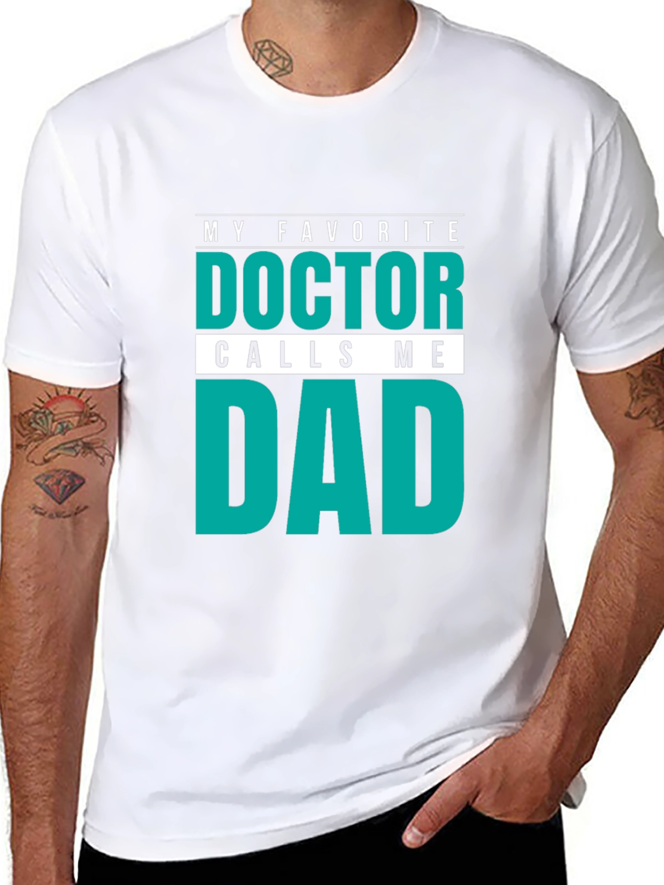 Black My Favorite Doctor Calls Me Dad T-Shirt view 8