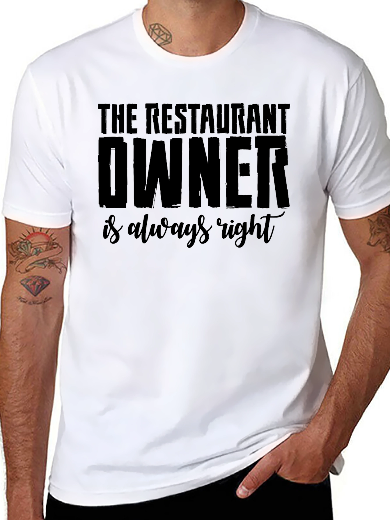Black Restaurant Owner Always Right Graphic T-Shirt view 8
