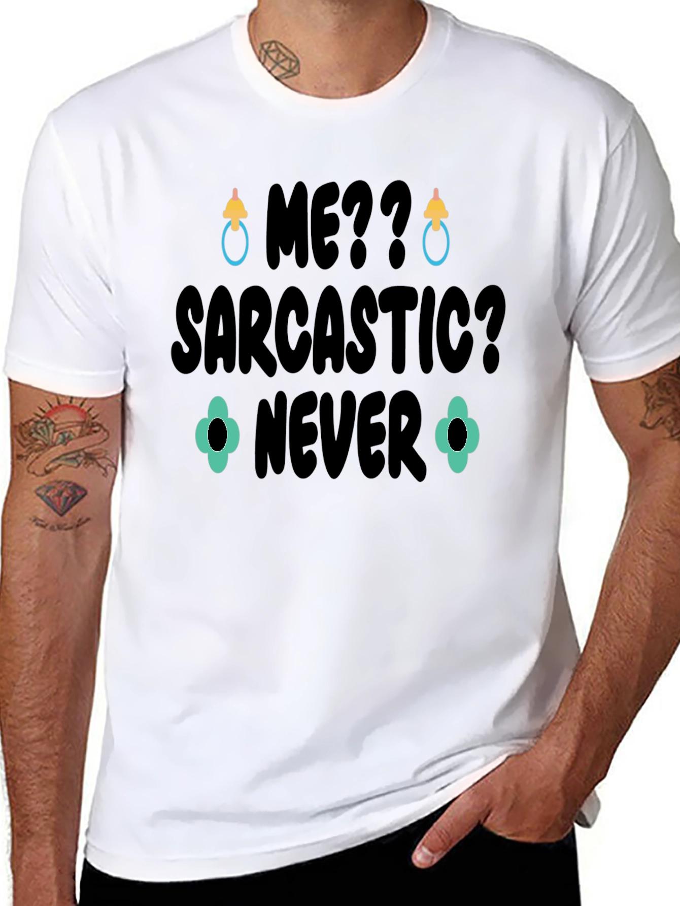 Black Sarcastic? Never Black Graphic T-Shirt view 8