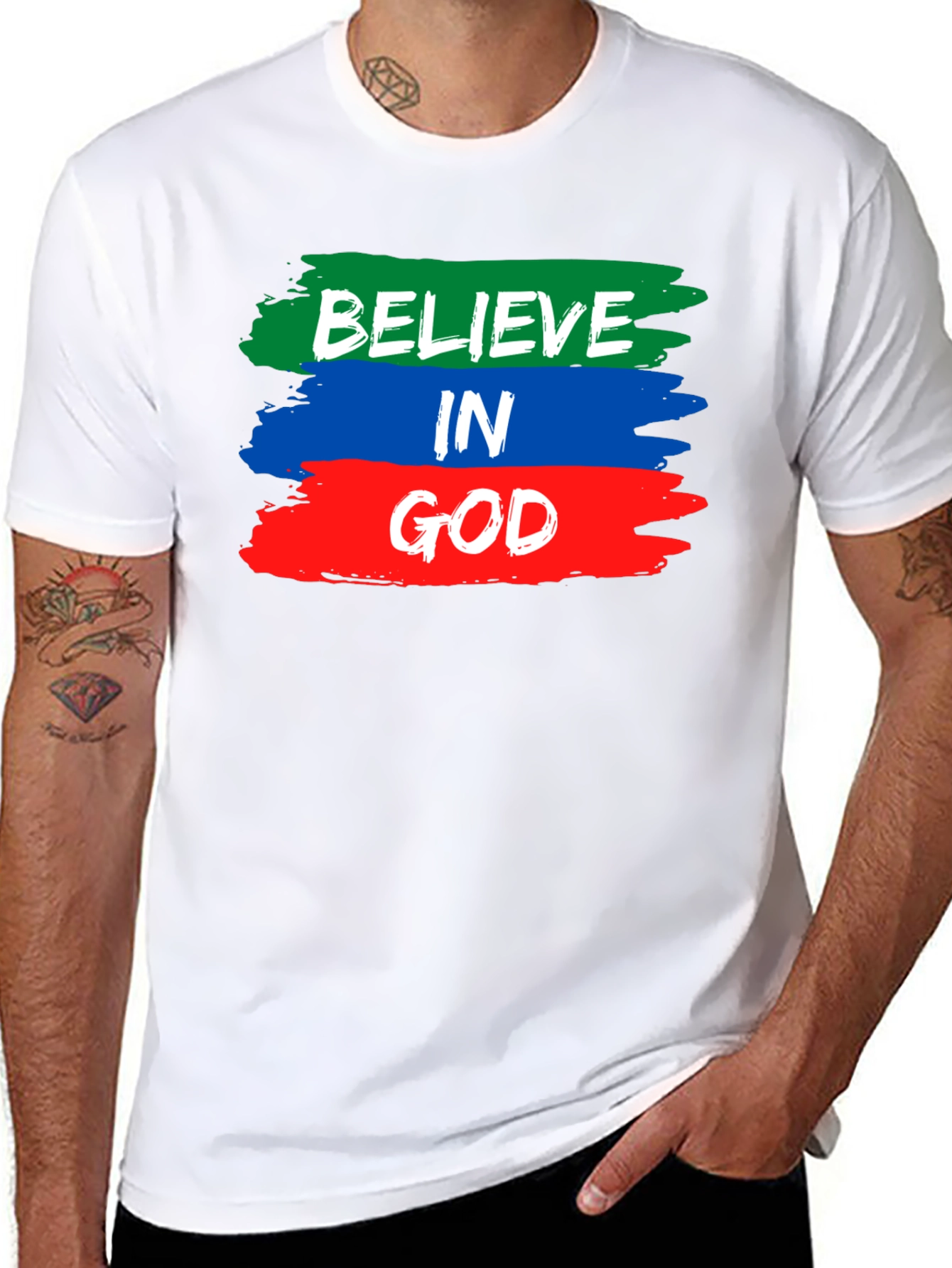 Believe in God T-Shirt - Brush Stroke Design - 8